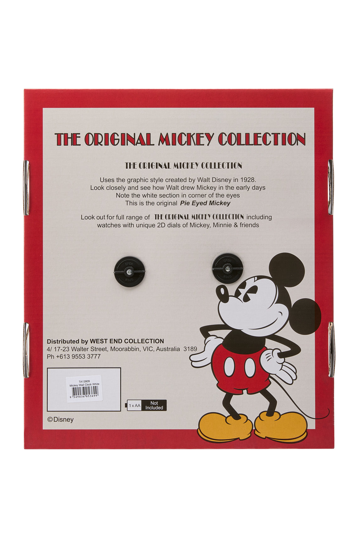 Disney Mickey 30cm White Wall Clock-PEROZ Accessories