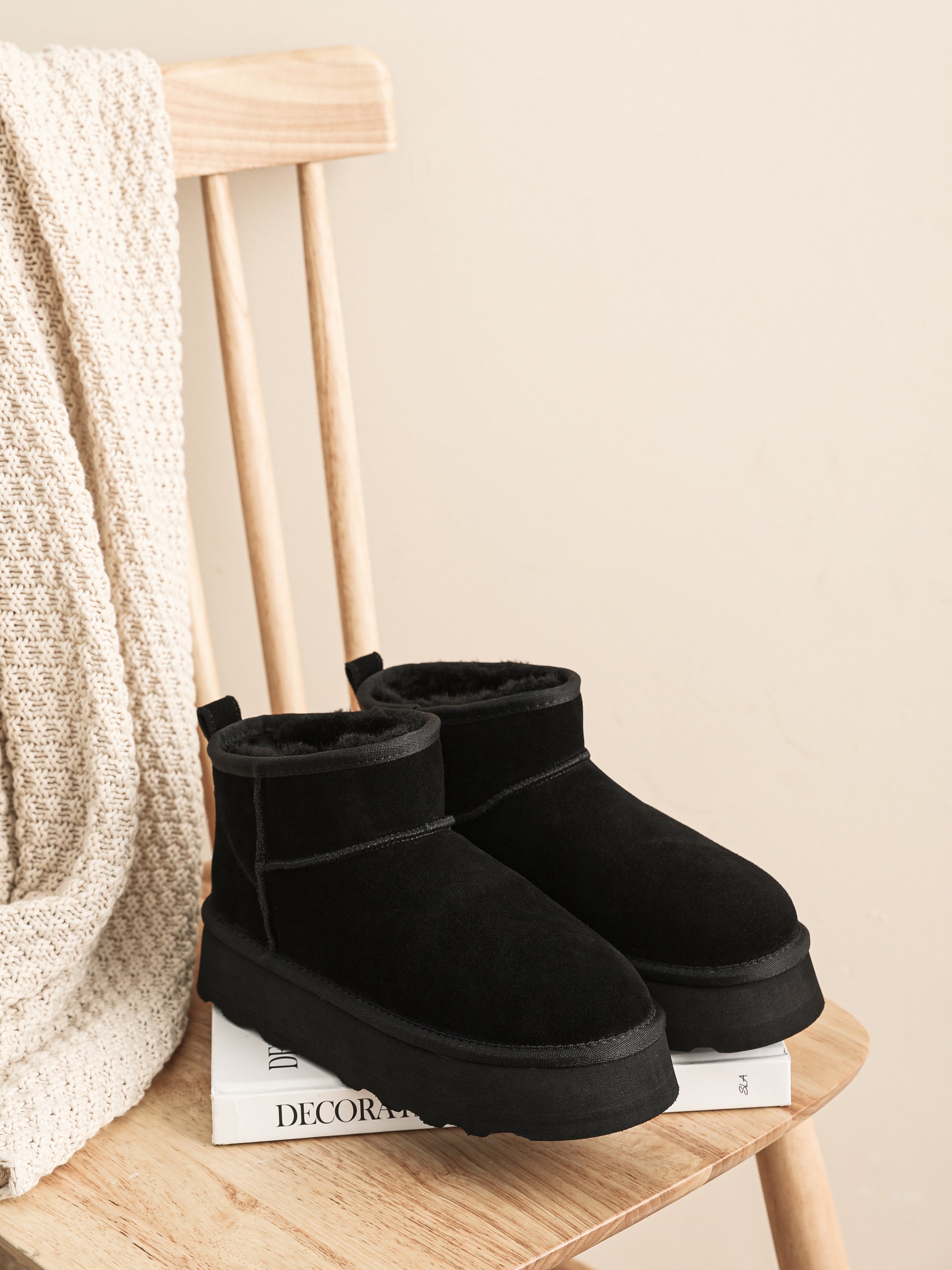 Australian Shepherd Ugg Mini Platform Boots Thick Bottom Ronnie-Boots-PEROZ Accessories