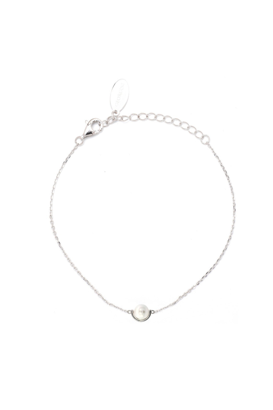 ADAGIO CRESCENT NINE-2-FIVE PEARL RACELET SILVER 15CM +4CM-PEROZ Accessories