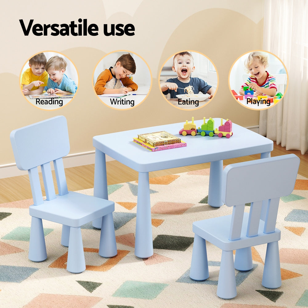 1 Keezi Kids Table and 2 Chairs Set Blue-Baby & Kids > Kid&