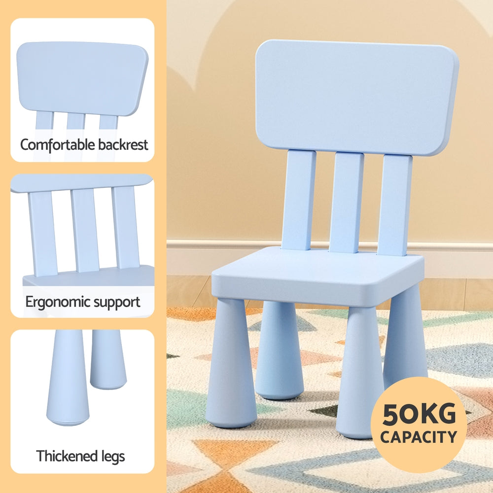 1 Keezi Kids Table and 2 Chairs Set Blue-Baby & Kids > Kid&