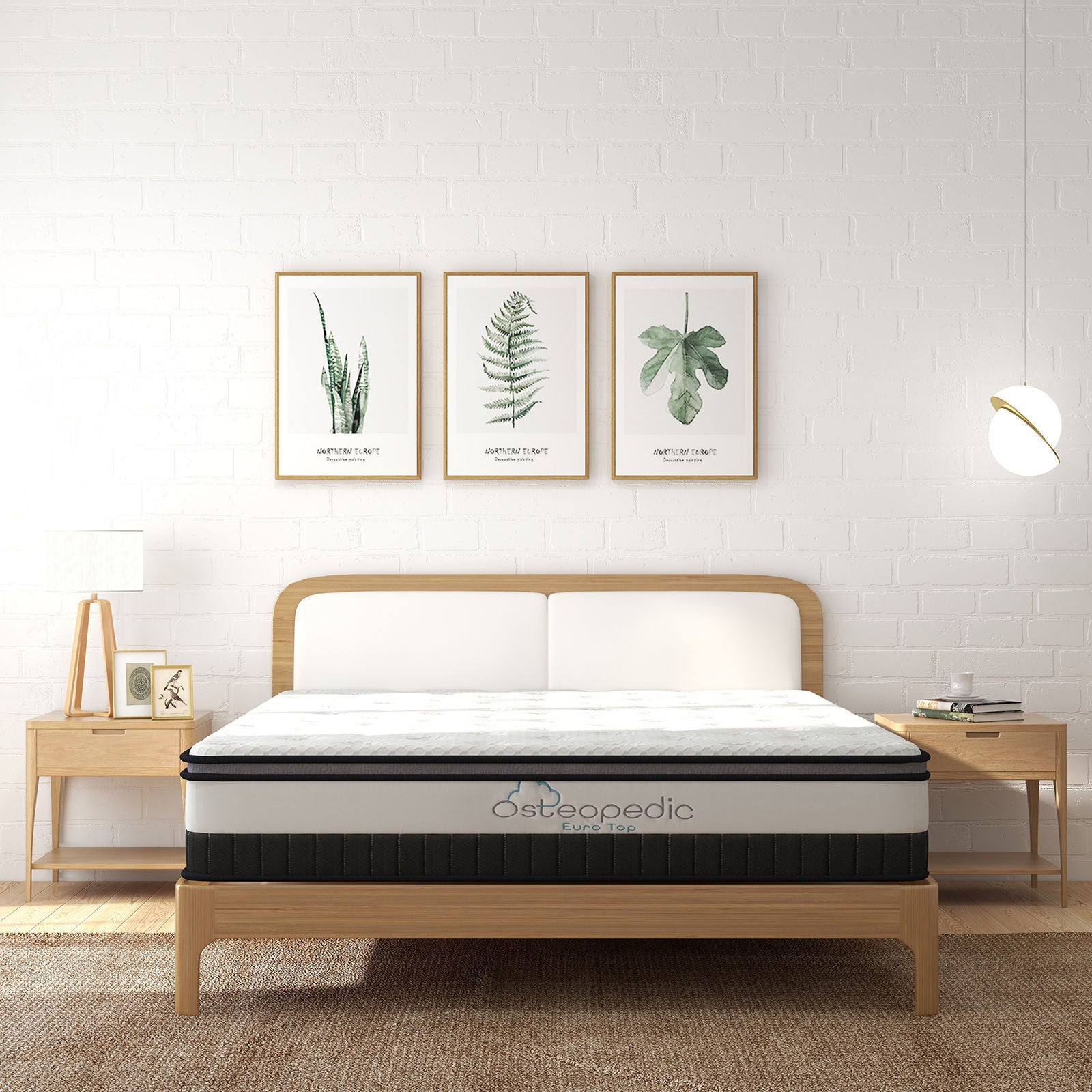 Osteopedic Euro Top Mattress Pocket Spring Medium EuroTop Hybrid Design Bed-Mattresses & Futons-PEROZ Accessories
