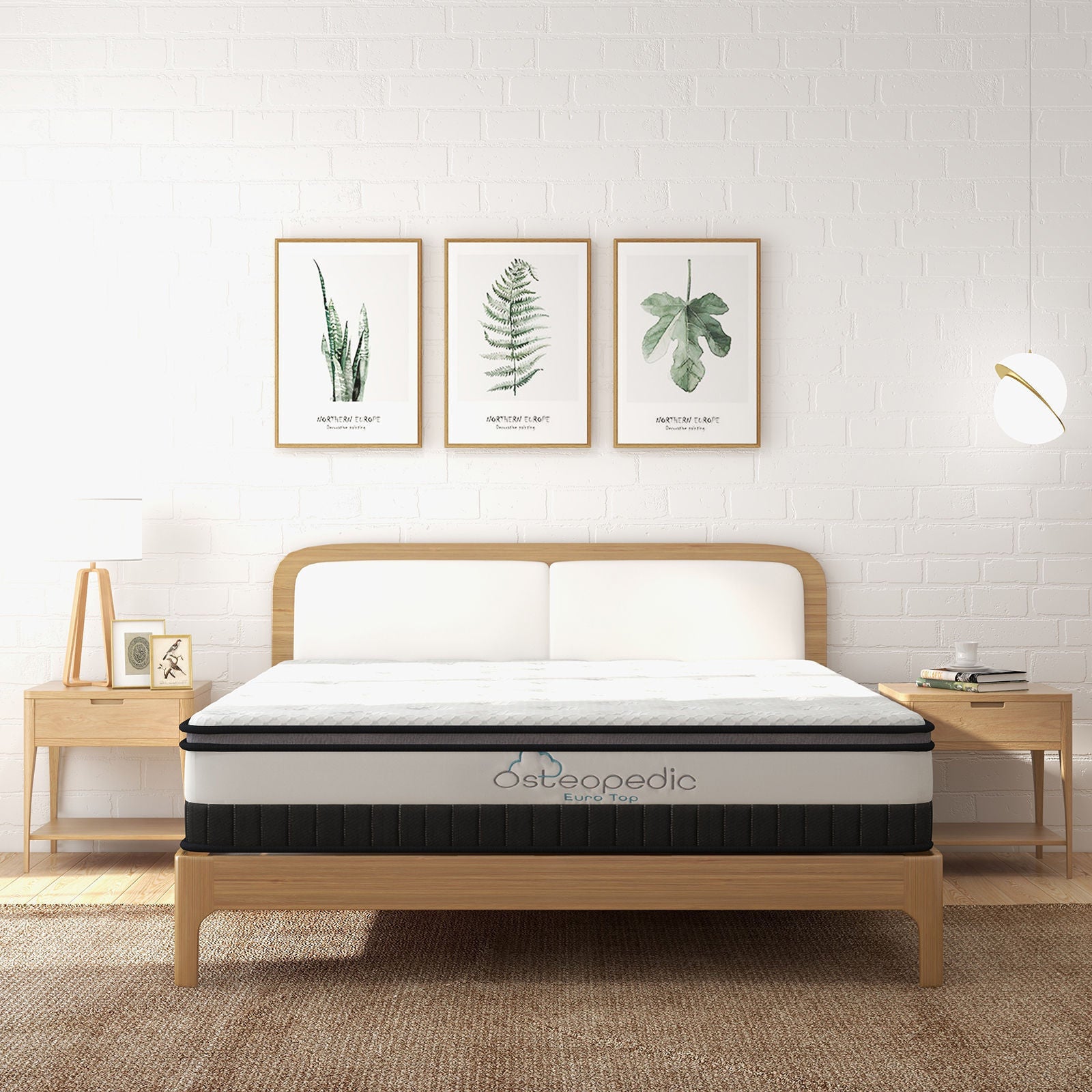 Osteopedic Euro Top Mattress Pocket Spring Medium EuroTop Hybrid Design Bed-Mattresses & Futons-PEROZ Accessories