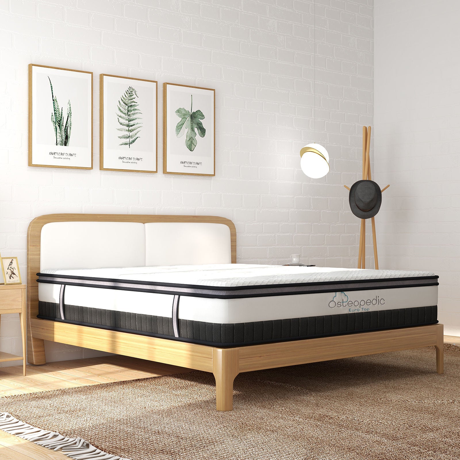 Osteopedic Euro Top Mattress Pocket Spring Medium EuroTop Hybrid Design Bed-Mattresses & Futons-PEROZ Accessories