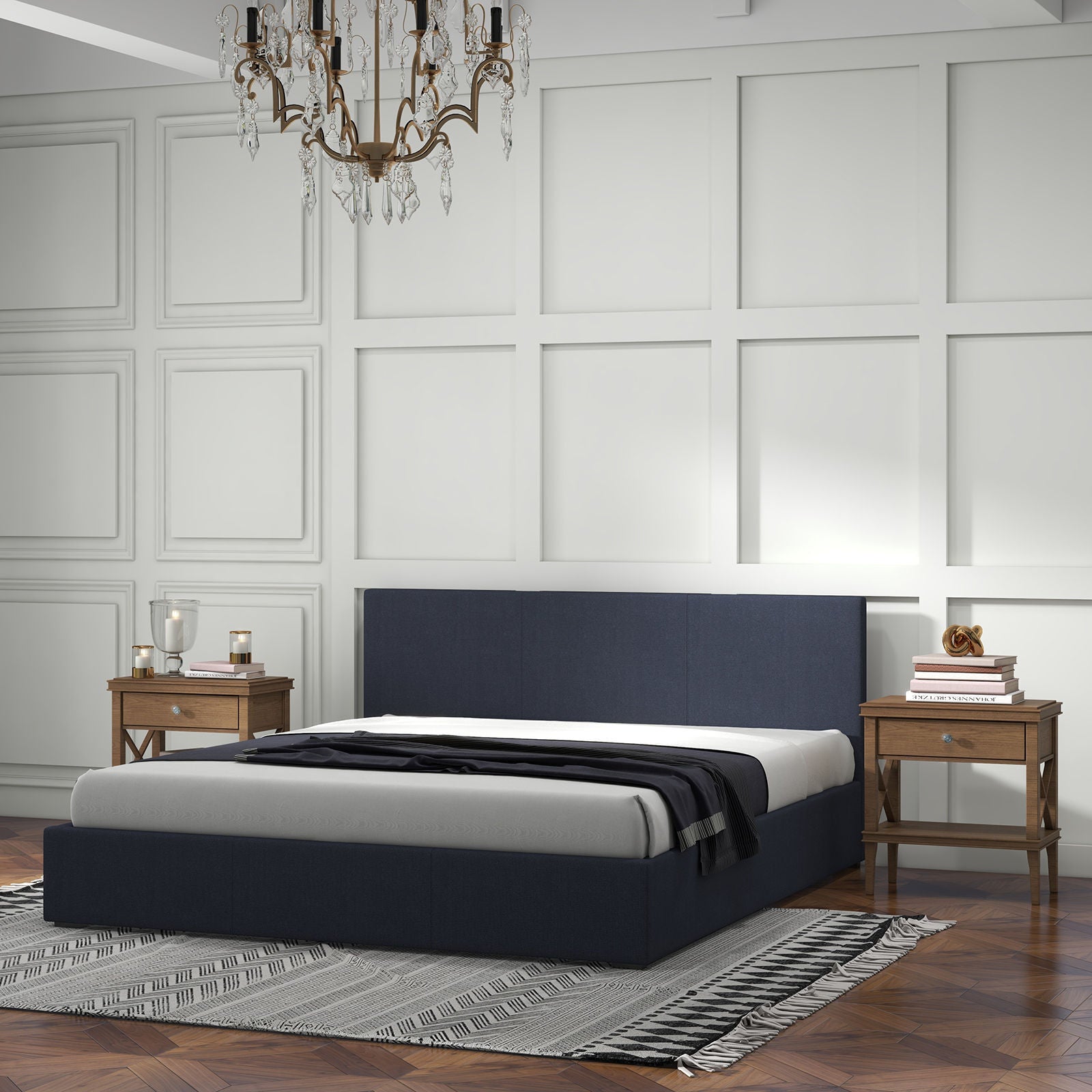 Milano Luxury Gas Lift Bed Frame Base And Headboard With Storage-Bed Frames & Bases-PEROZ Accessories