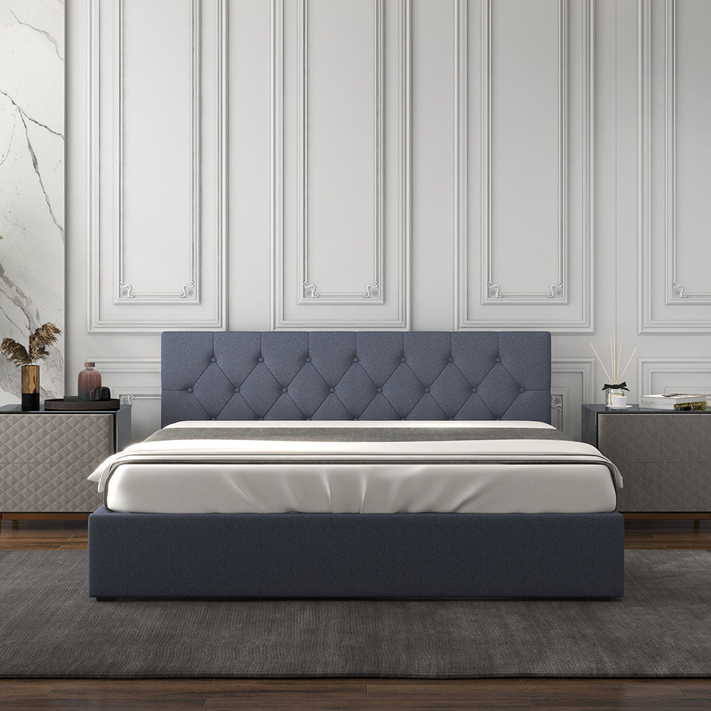 Milano Capri Luxury Gas Lift Bed Frame Base And Headboard With Storage-Bed Frames & Bases-PEROZ Accessories
