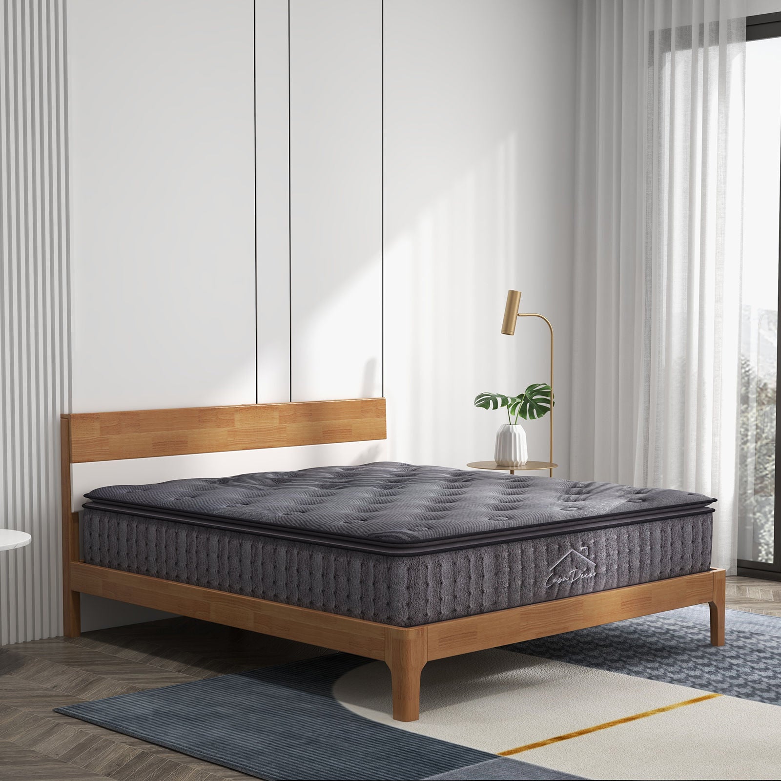 Casa Decor Bamboo Charcoal Mattress Pocket Spring Pillowtop 5 Zone-Mattresses & Futons-PEROZ Accessories