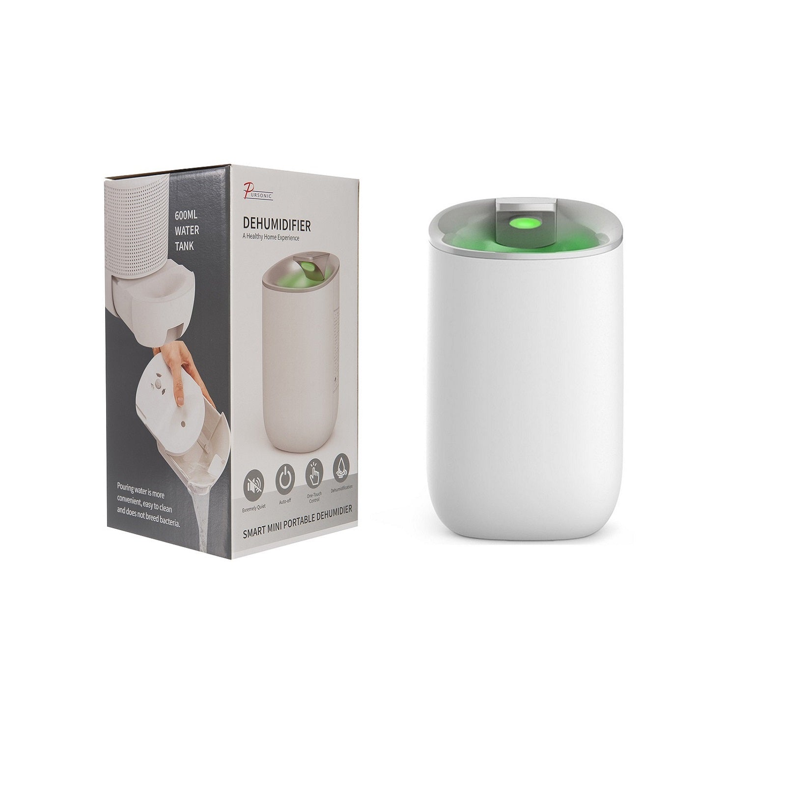 Pursonic 600ML Smart Touch X3 Dehumidifier Portable Electric Office Home-Heating & Cooling-PEROZ Accessories
