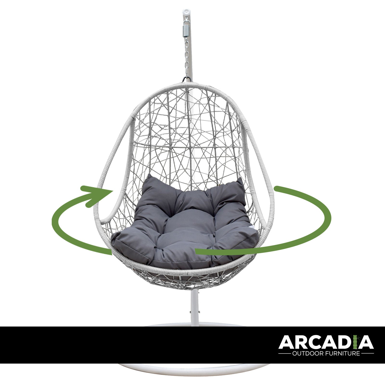 Arcadia Furniture Rocking Egg Chair Swing Lounge Hammock Pod Wicker Curved-Outdoor Chairs & Lounges-PEROZ Accessories