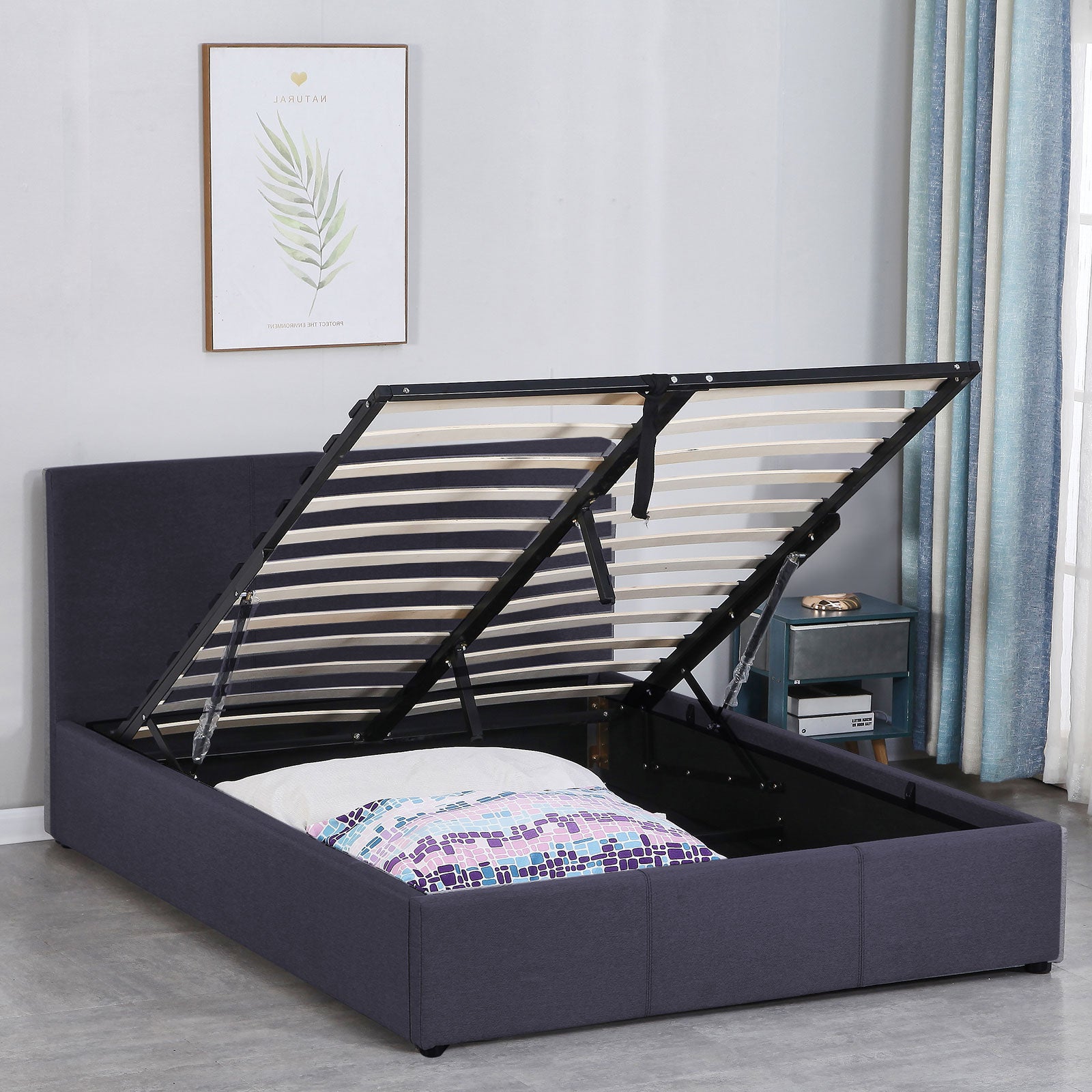 Milano Luxury Gas Lift Bed Frame And Headboard-Bed Frames & Bases-PEROZ Accessories