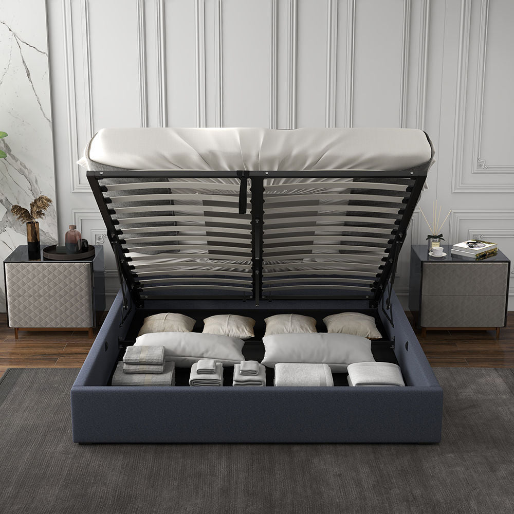 Milano Capri Luxury Gas Lift Bed Frame Base And Headboard With Storage-Bed Frames & Bases-PEROZ Accessories