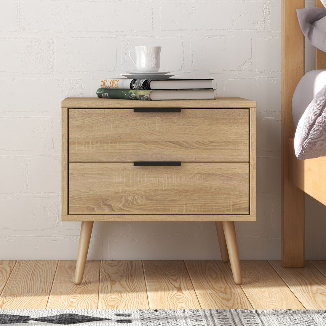 Milano Decor Bedside Table Paddington Drawers Nightstand Unit Cabinet Storage-Bedside Tables-PEROZ Accessories