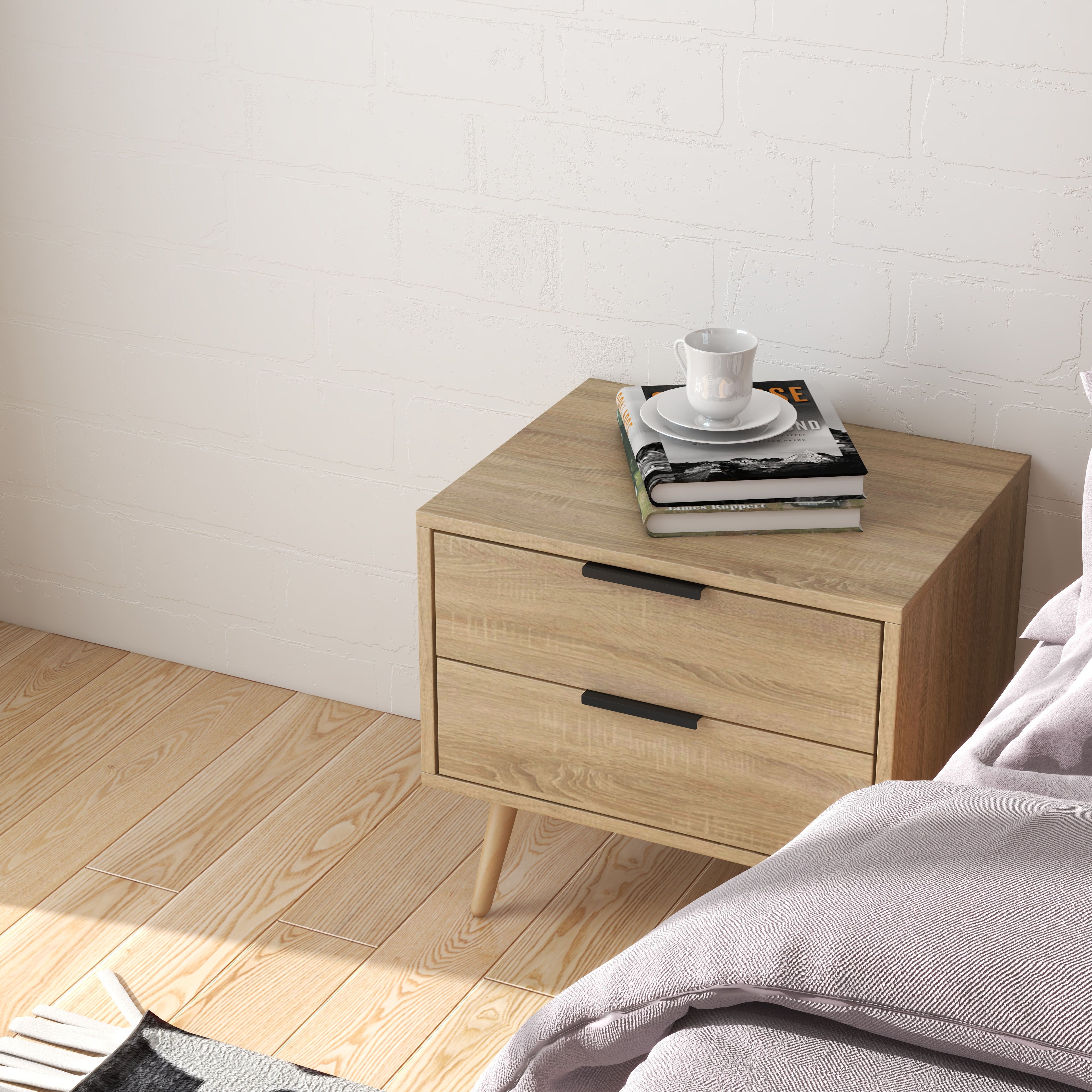 Milano Decor Bedside Table Paddington Drawers Nightstand Unit Cabinet Storage-Bedside Tables-PEROZ Accessories