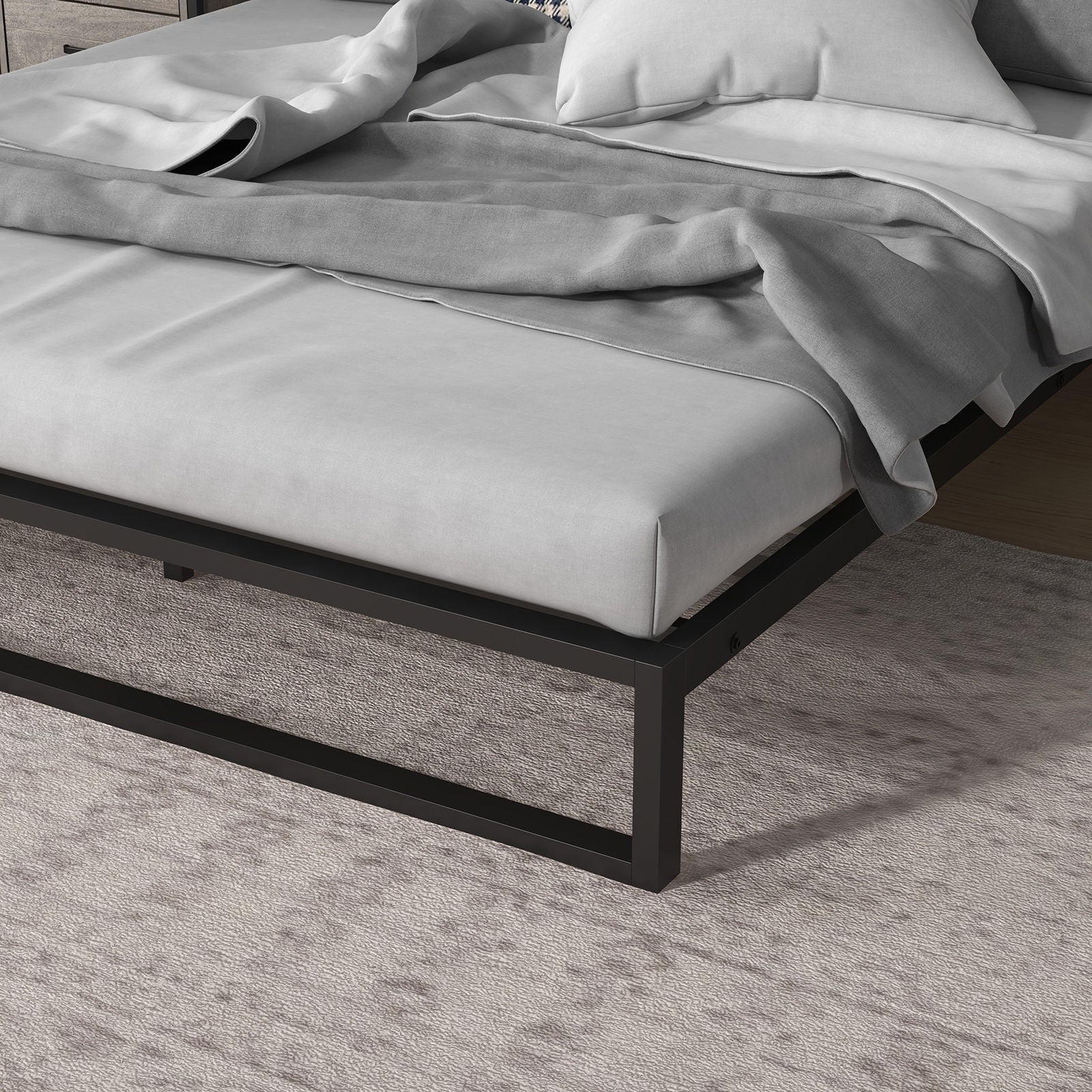 Milano Decor Florence Metal Bed Frame Mattress Base Platform Modern-Bed Frames & Bases-PEROZ Accessories
