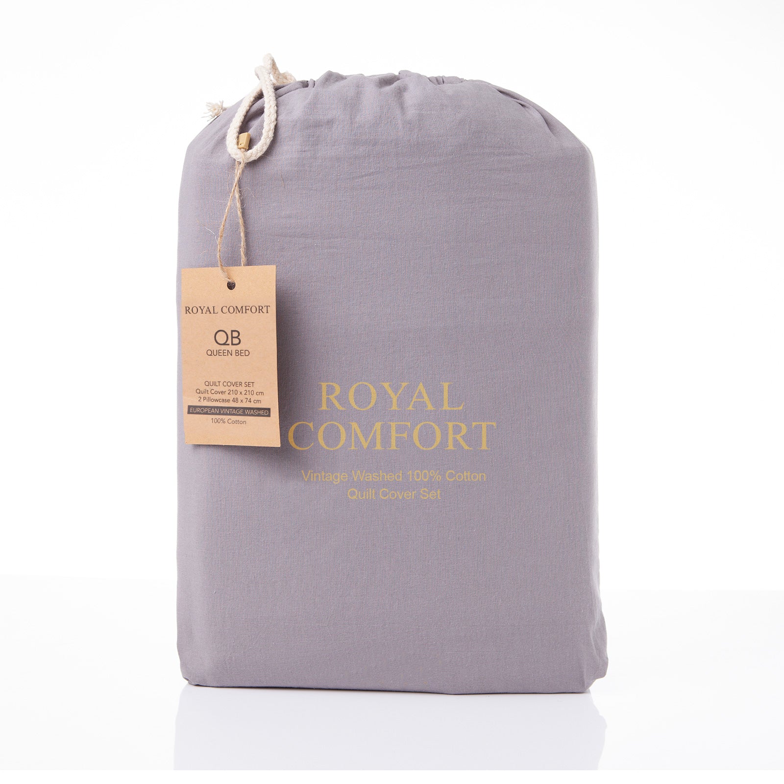 Royal Comfort Vintage Washed 100% Cotton Quilt Cover Set Bedding Ultra Soft-Bed Linen-PEROZ Accessories