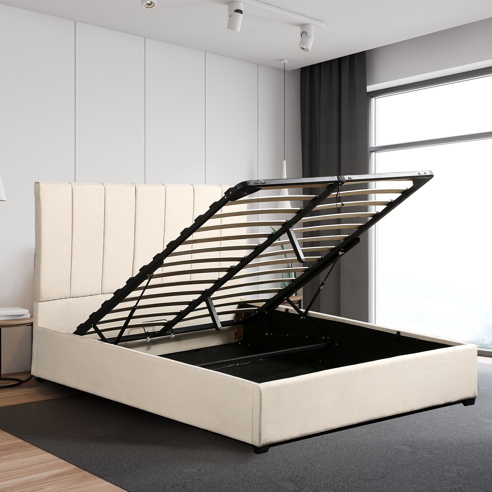 Milano Decor Vaucluse Gas Lift Storage Bed-Bed Frames & Bases-PEROZ Accessories
