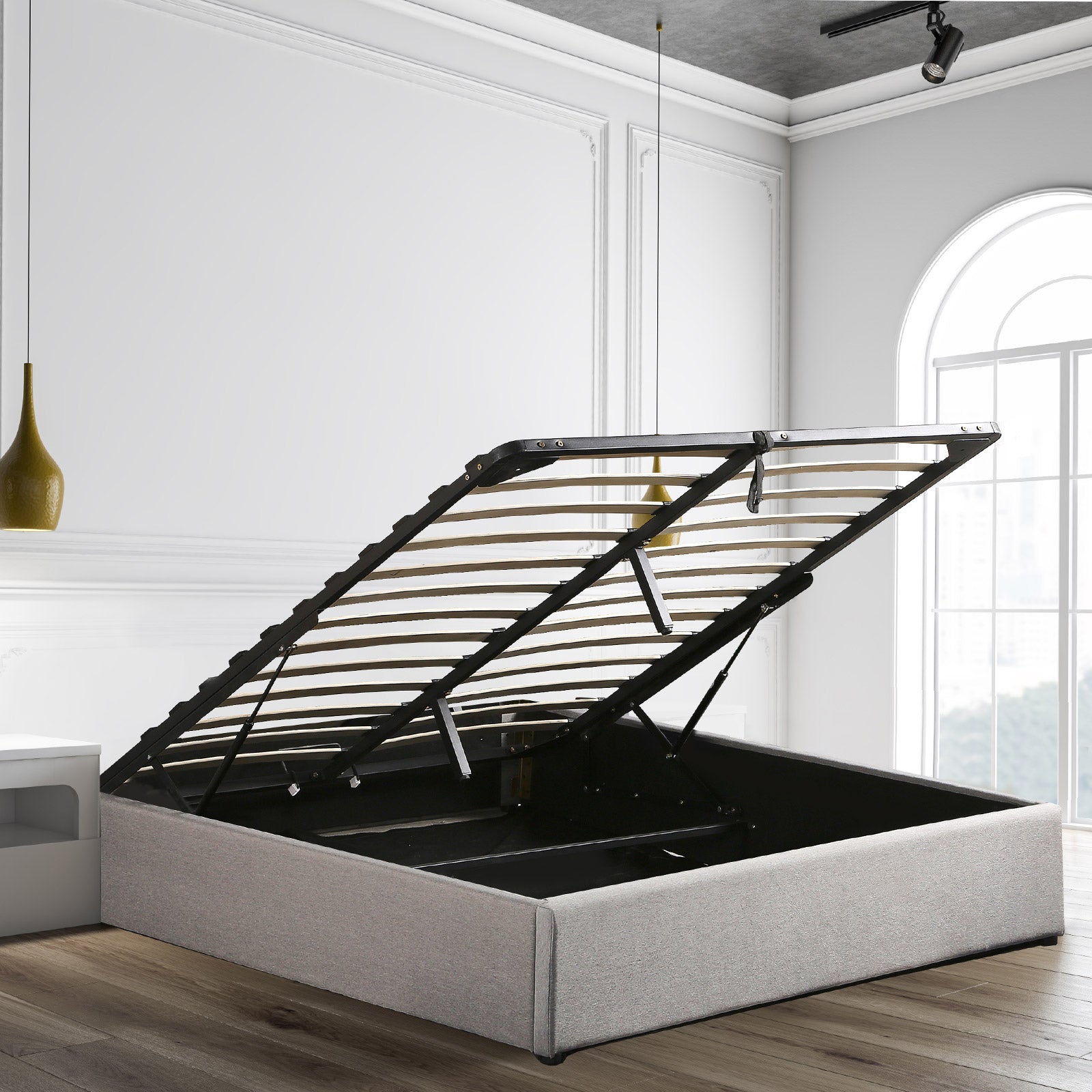 Milano Decor Terrell Gas Lift Storage Bed Base-Bed Frames & Bases-PEROZ Accessories