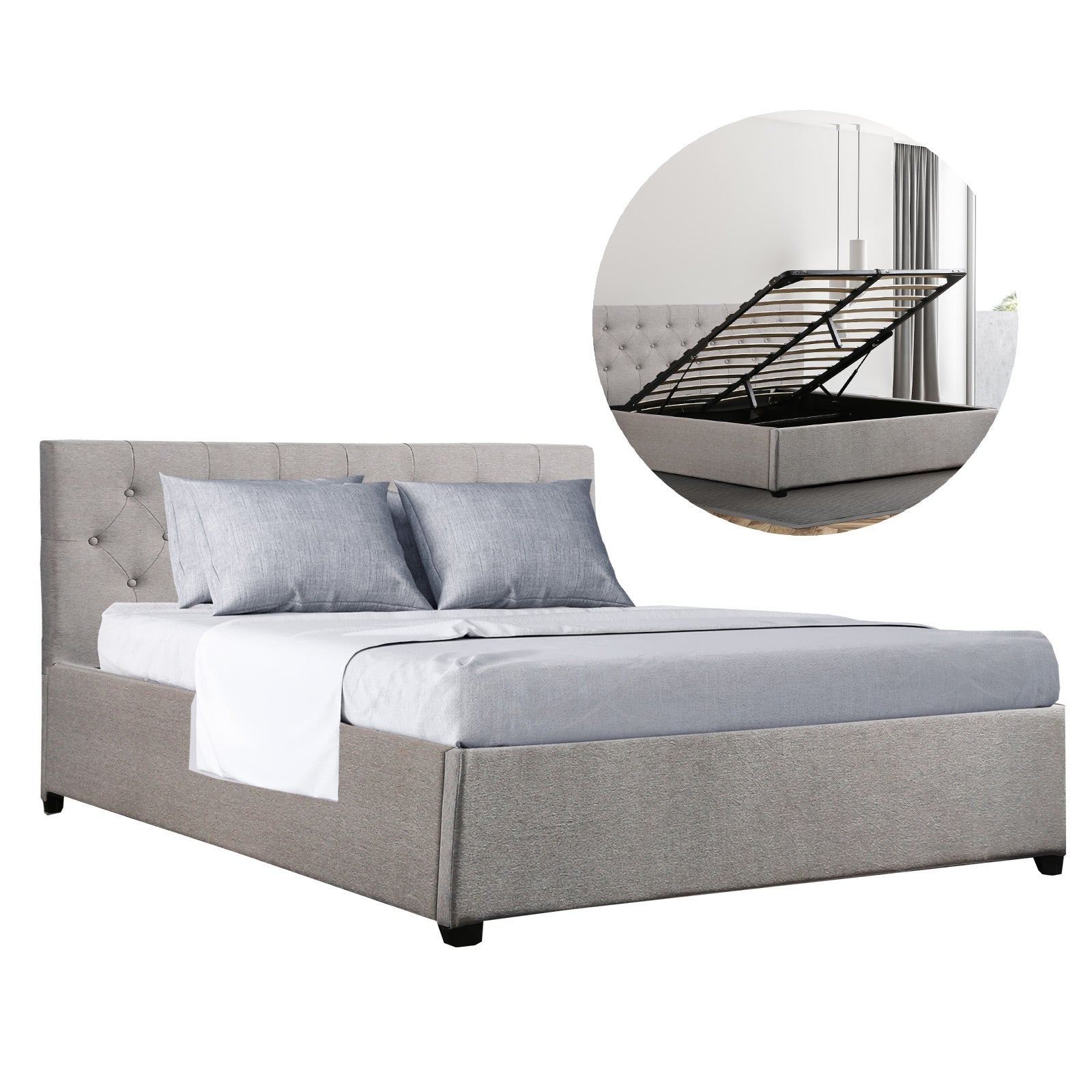 Milano Decor Westlake Luxe Gas Lift Storage Bed-Bed Frames & Bases-PEROZ Accessories