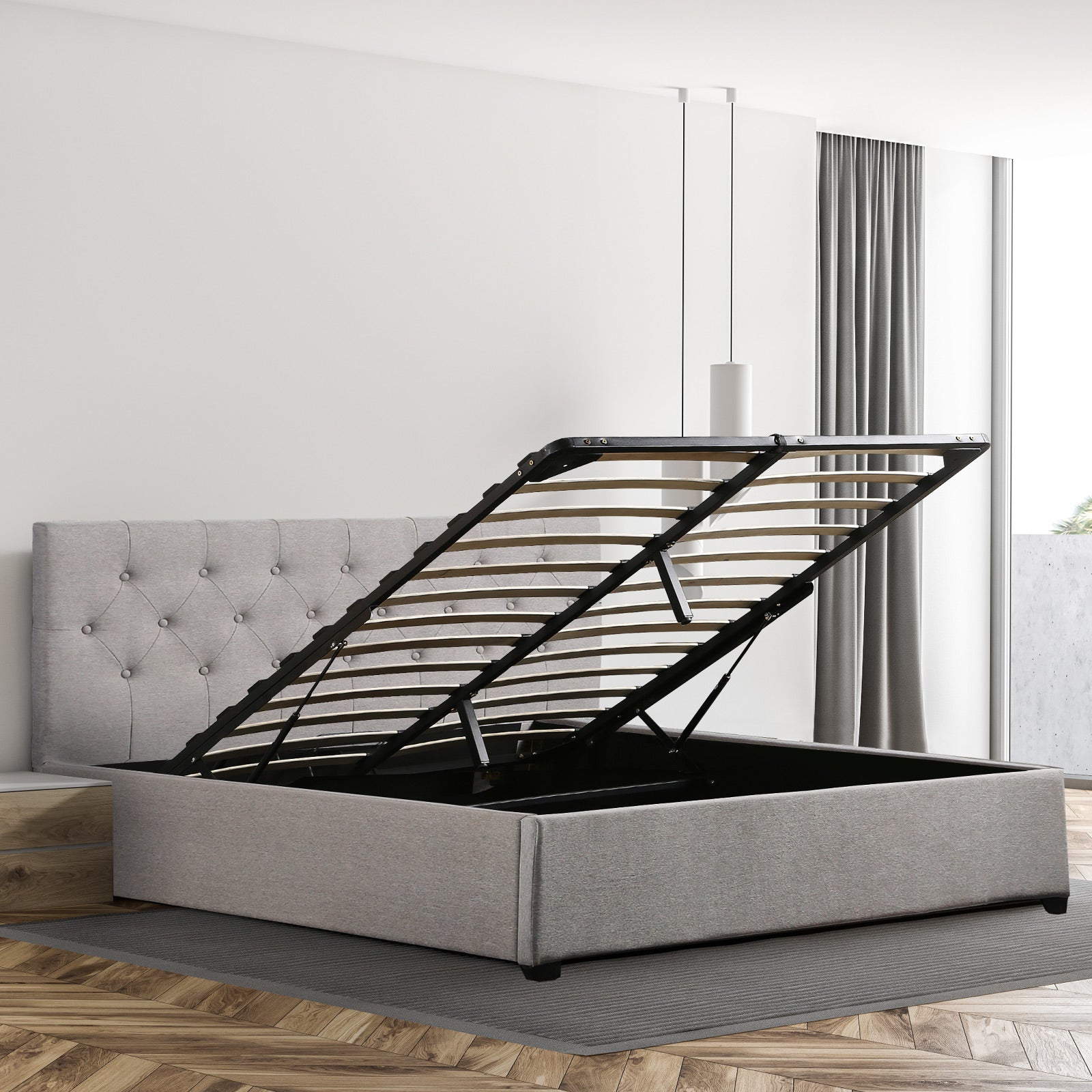 Milano Decor Westlake Luxe Gas Lift Storage Bed-Bed Frames & Bases-PEROZ Accessories