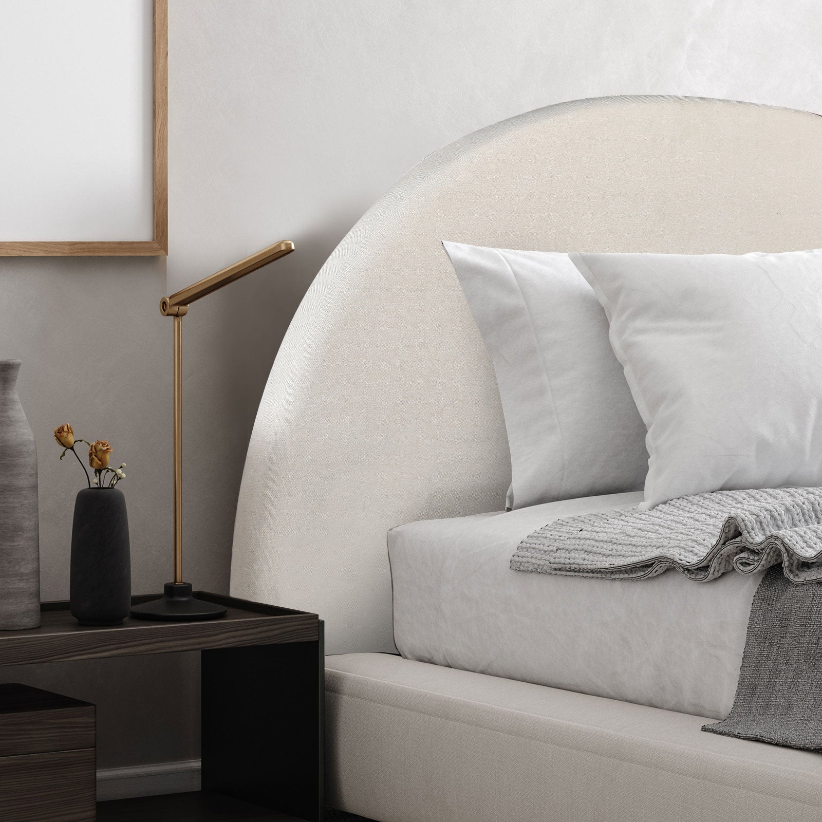 Milano Decor Newark Curved Bead Head-Bed Frames & Bases-PEROZ Accessories