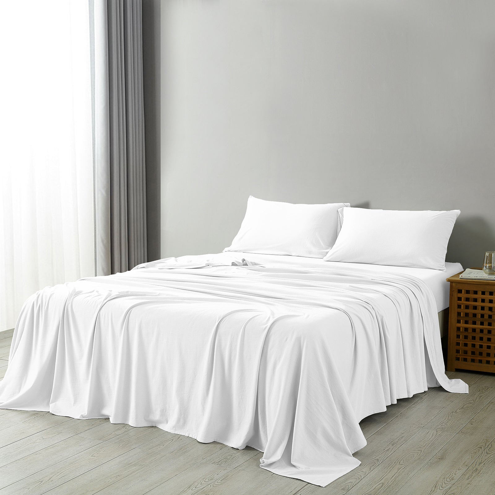 Royal Comfort 100% Jersey Cotton 4 Piece Sheet Set-Bed Linen-PEROZ Accessories