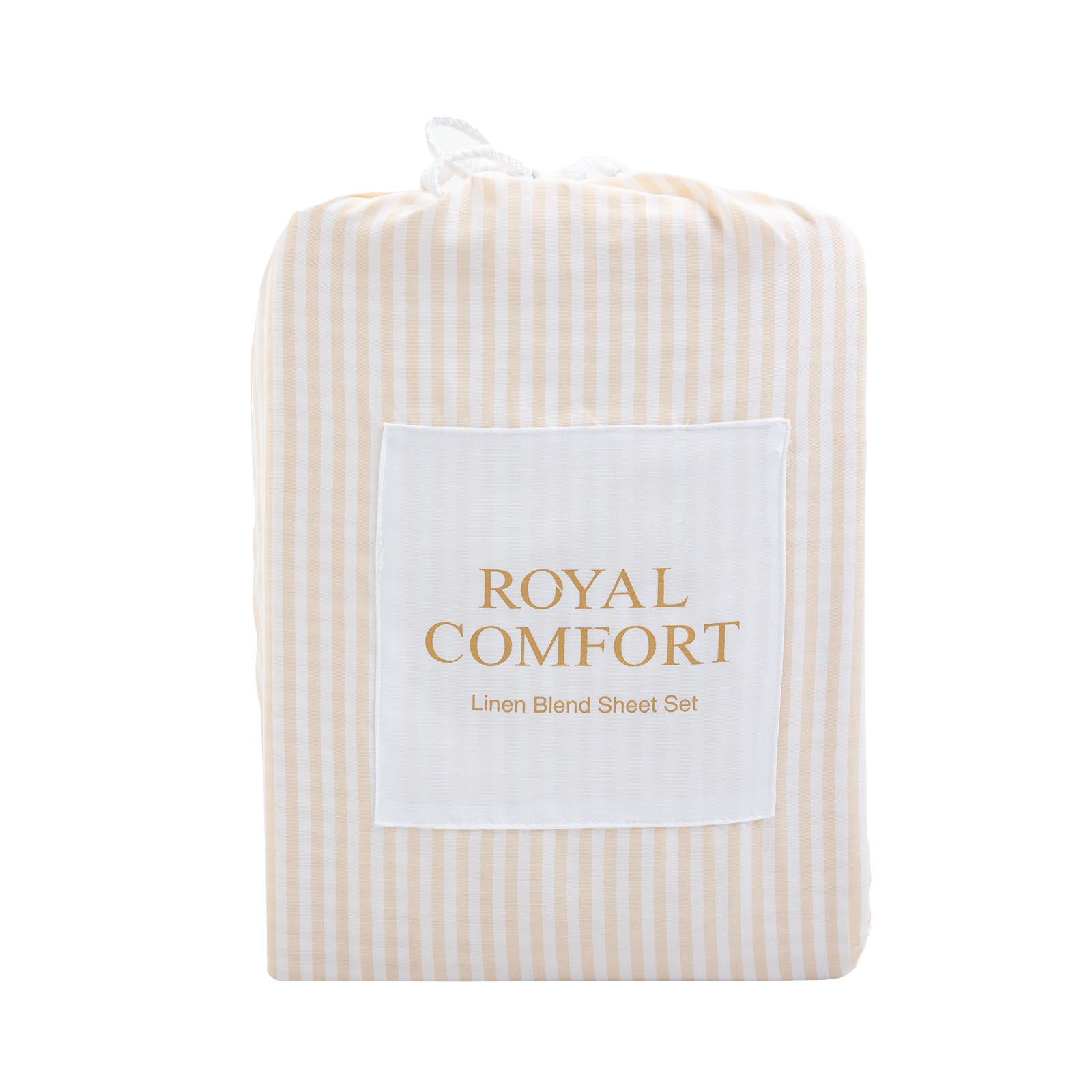 Royal Comfort Stripes Linen Blend Sheet Set Bedding Luxury Breathable Ultra Soft-Bed Linen-PEROZ Accessories