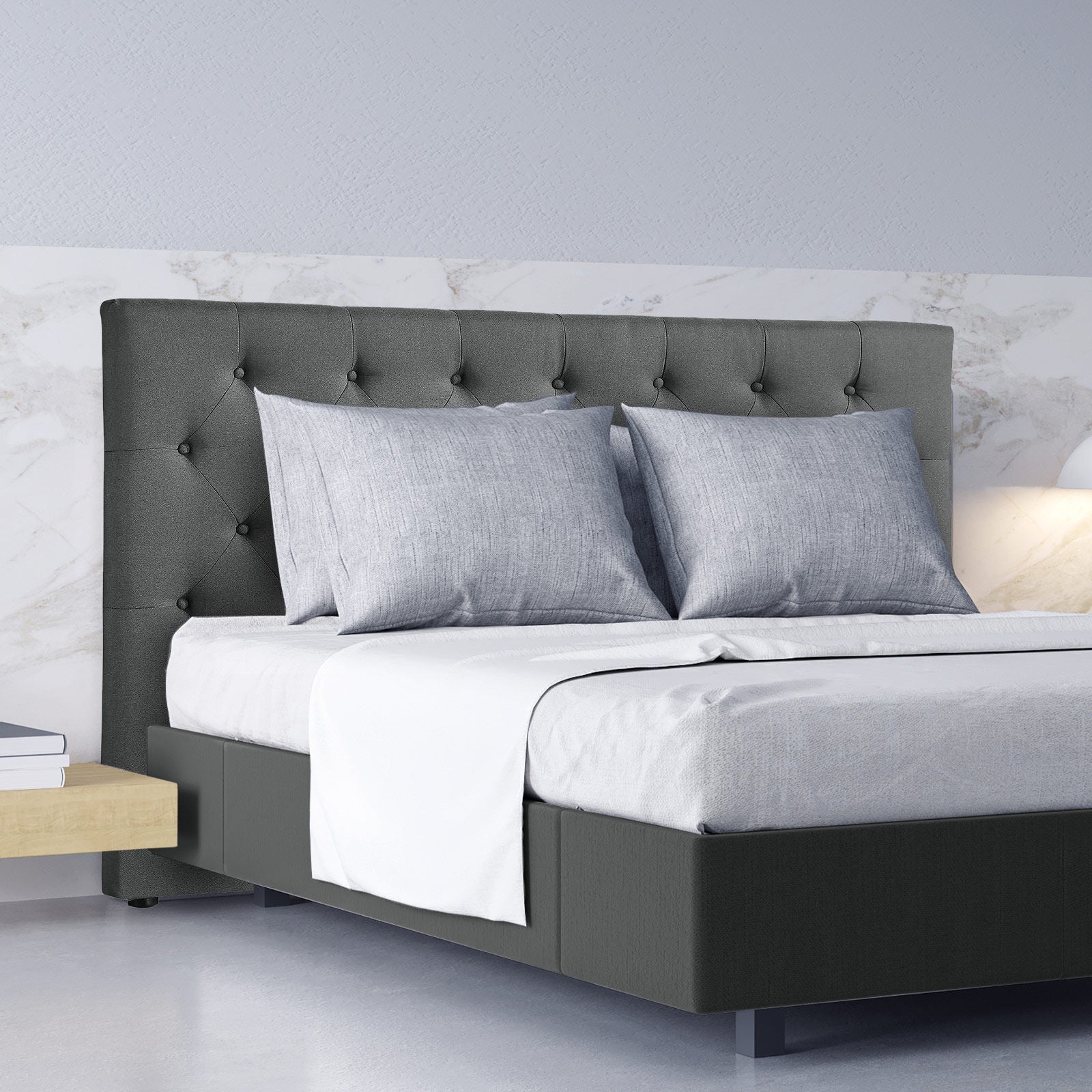 Milano Decor Madrid Tufted Bed Head Headboard Bedhead Upholstered-Bed Frames & Bases-PEROZ Accessories