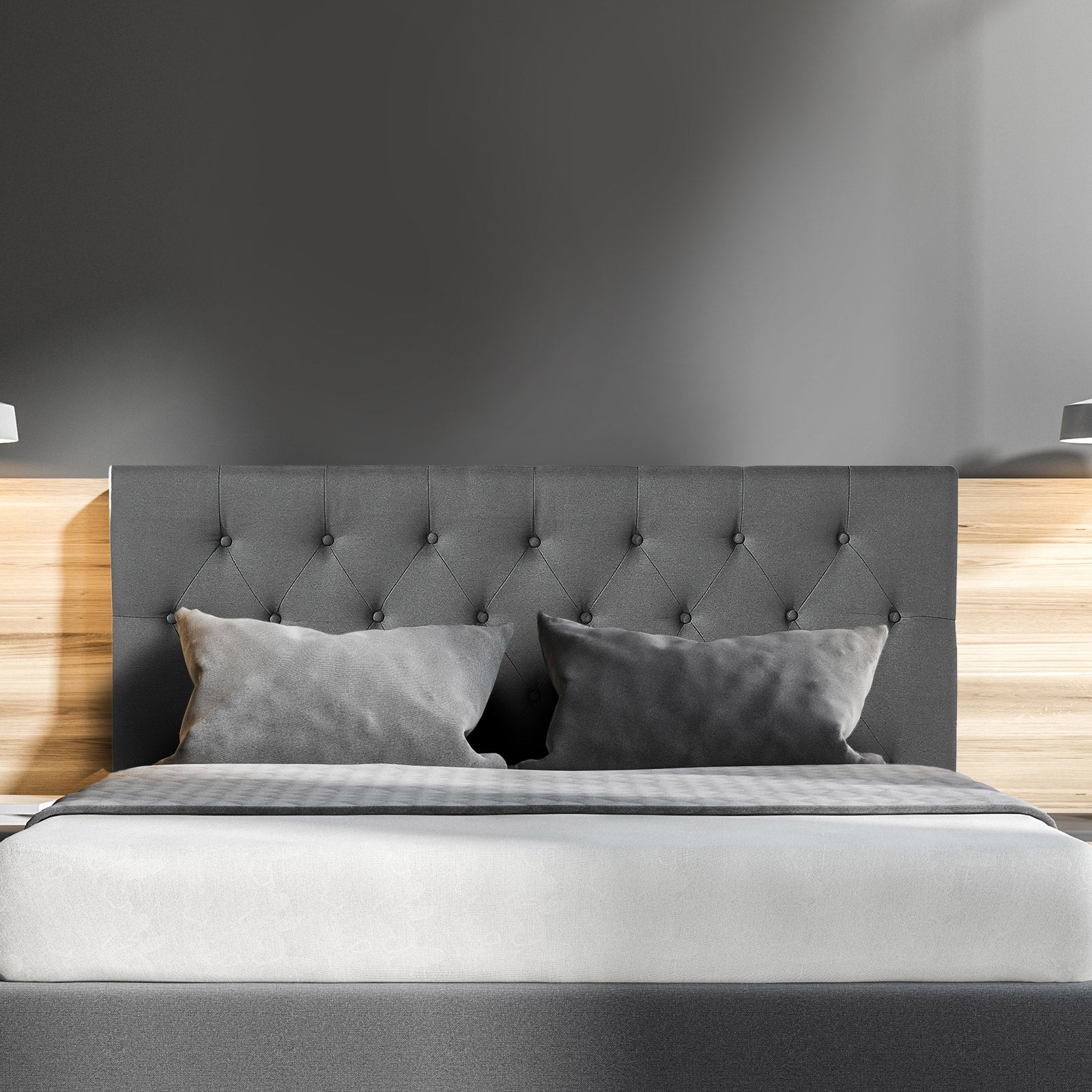 Milano Decor Madrid Tufted Bed Head Headboard Bedhead Upholstered-Bed Frames & Bases-PEROZ Accessories