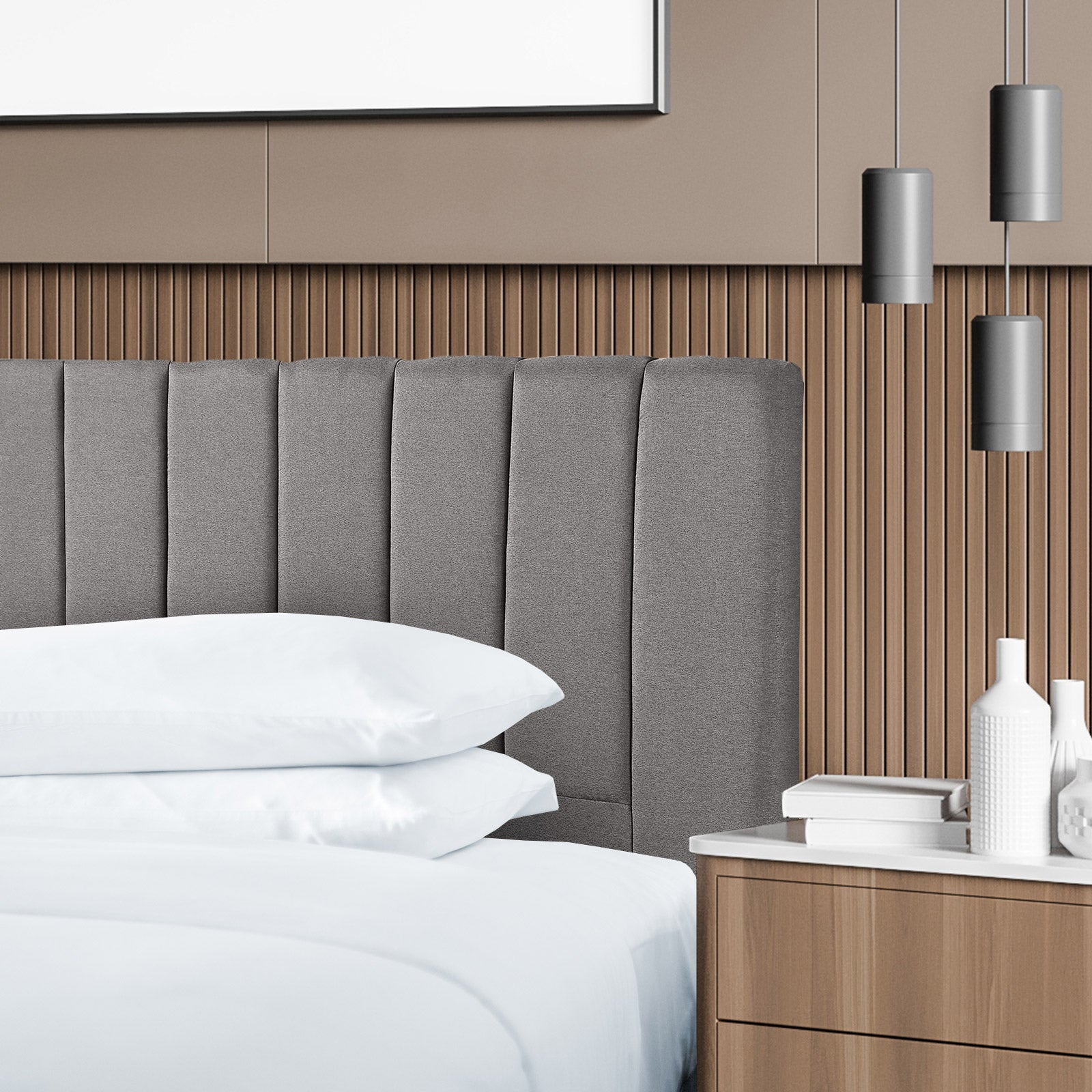 Milano Decor Valencia Bed Head Headboard Bedhead Upholstered-Bed Frames & Bases-PEROZ Accessories