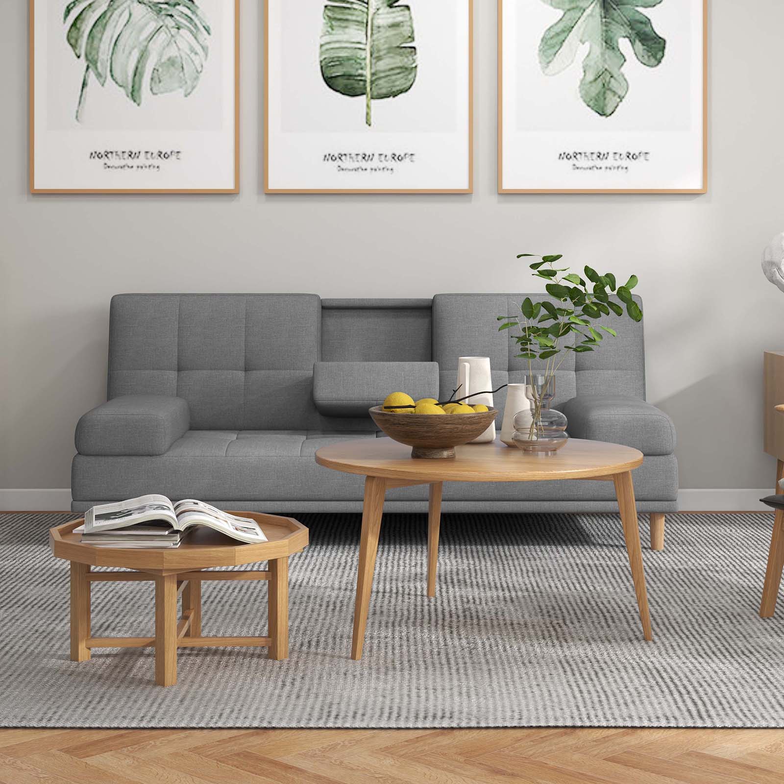 Casa Decor Mendoza 2 in 1 Sofa Bed Couch Pull Down Cupholder 3 Seats Futon-Sofas & Sofa Beds-PEROZ Accessories