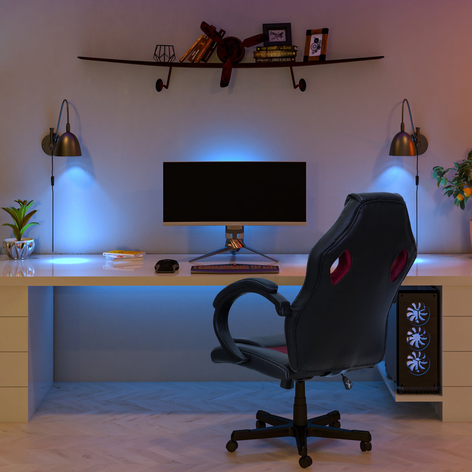 Milano Adjustable Ergonomic Racing Chair Computer Executive Chair-Office Chairs-PEROZ Accessories