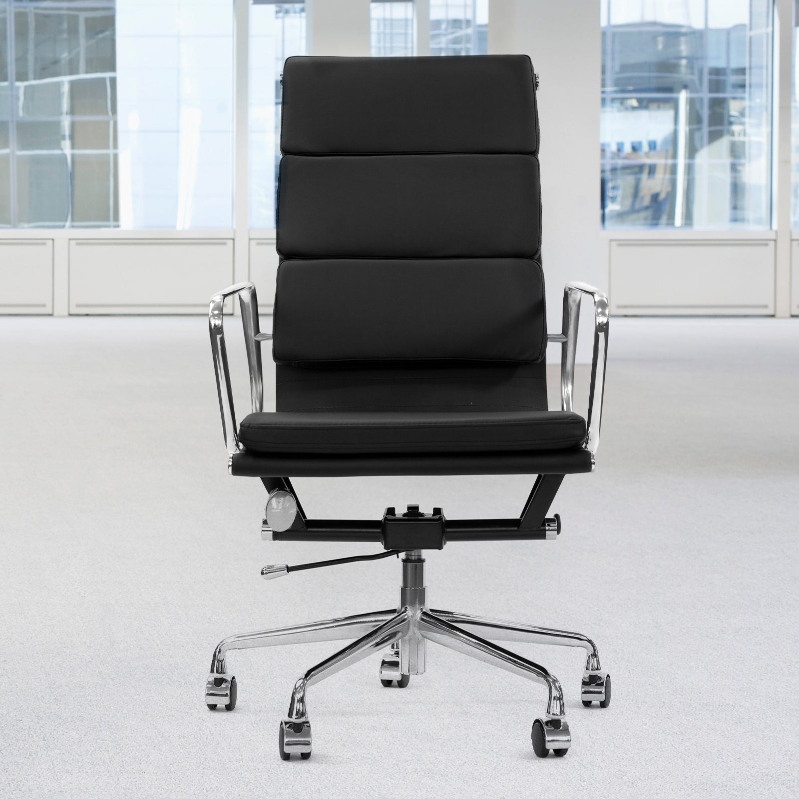 Milano Premium Office Executive Computer Chair PU Leather Steel Chrome-Office Chairs-PEROZ Accessories