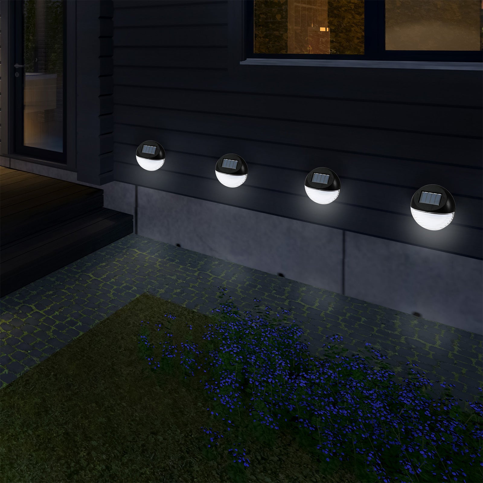 Utmark 8 Pack Round Solar LED Solar Fence Lights Outdoor Lighting Pathway Wall-Outdoor Lights-PEROZ Accessories