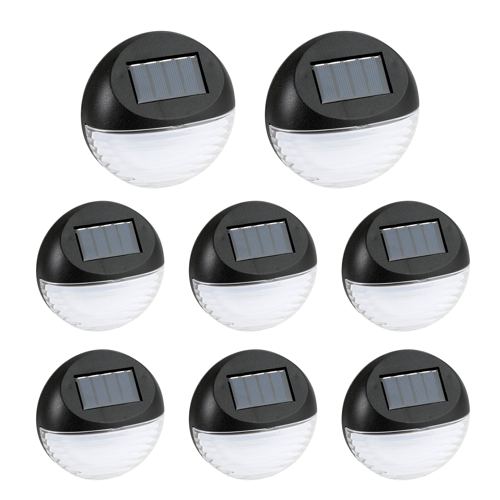 Utmark 8 Pack Round Solar LED Solar Fence Lights Outdoor Lighting Pathway Wall-Outdoor Lights-PEROZ Accessories