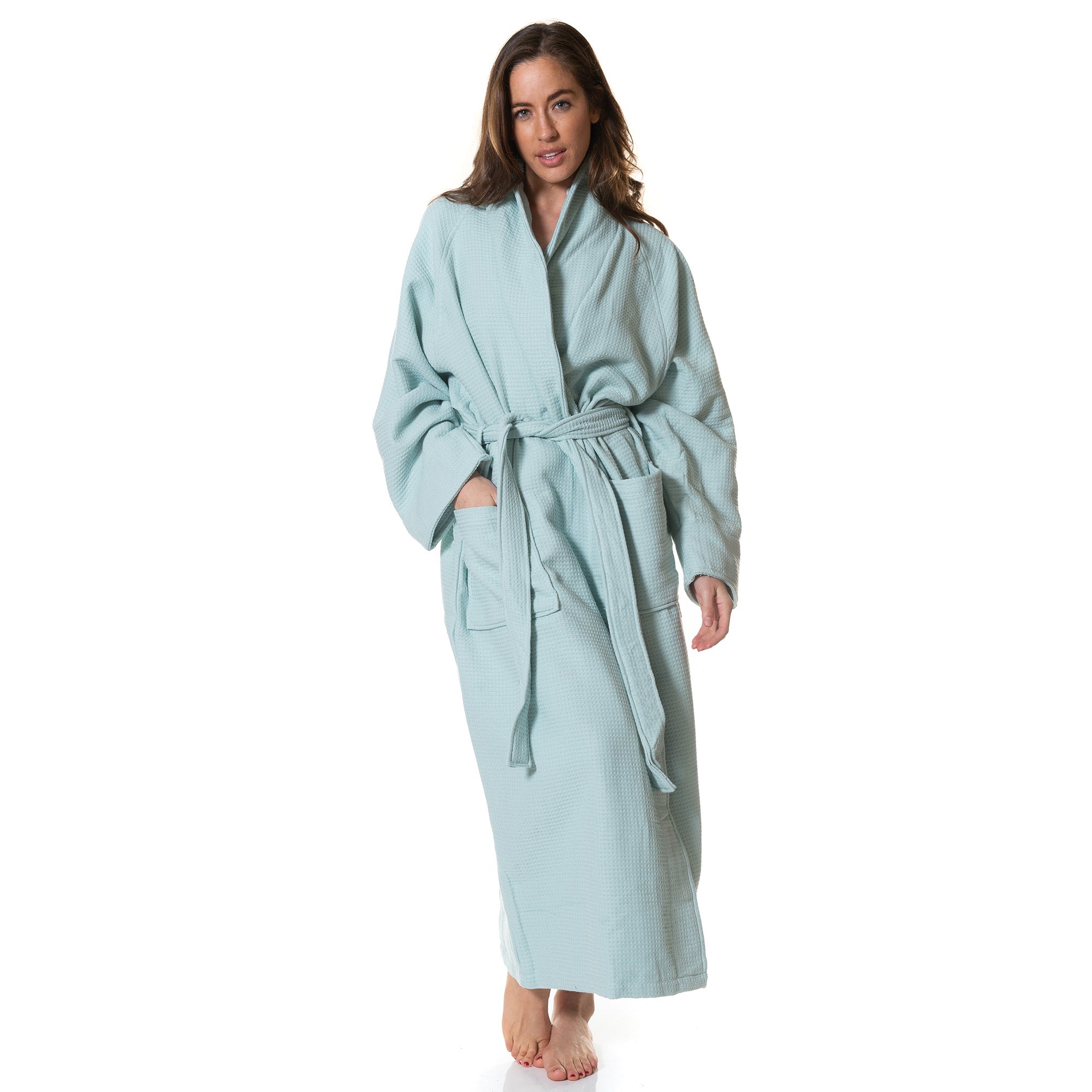 Royal Comfort 100% Cotton Bathrobe Waffle Unisex Ultra Soft Absorbent Durable-Lingerie, Sleepwear & Loungewear-PEROZ Accessories