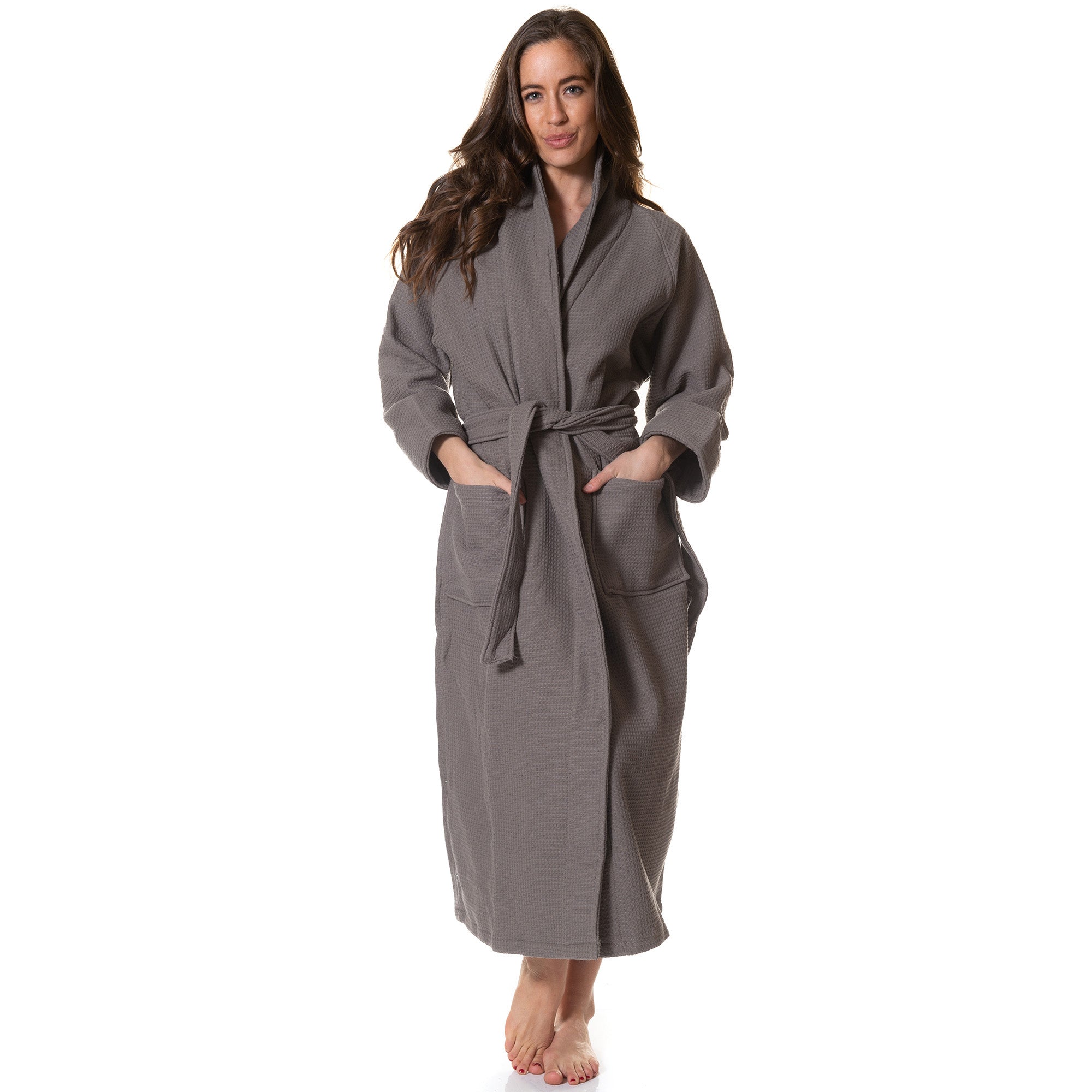 Royal Comfort 100% Cotton Bathrobe Waffle Unisex Ultra Soft Absorbent Durable-Lingerie, Sleepwear & Loungewear-PEROZ Accessories