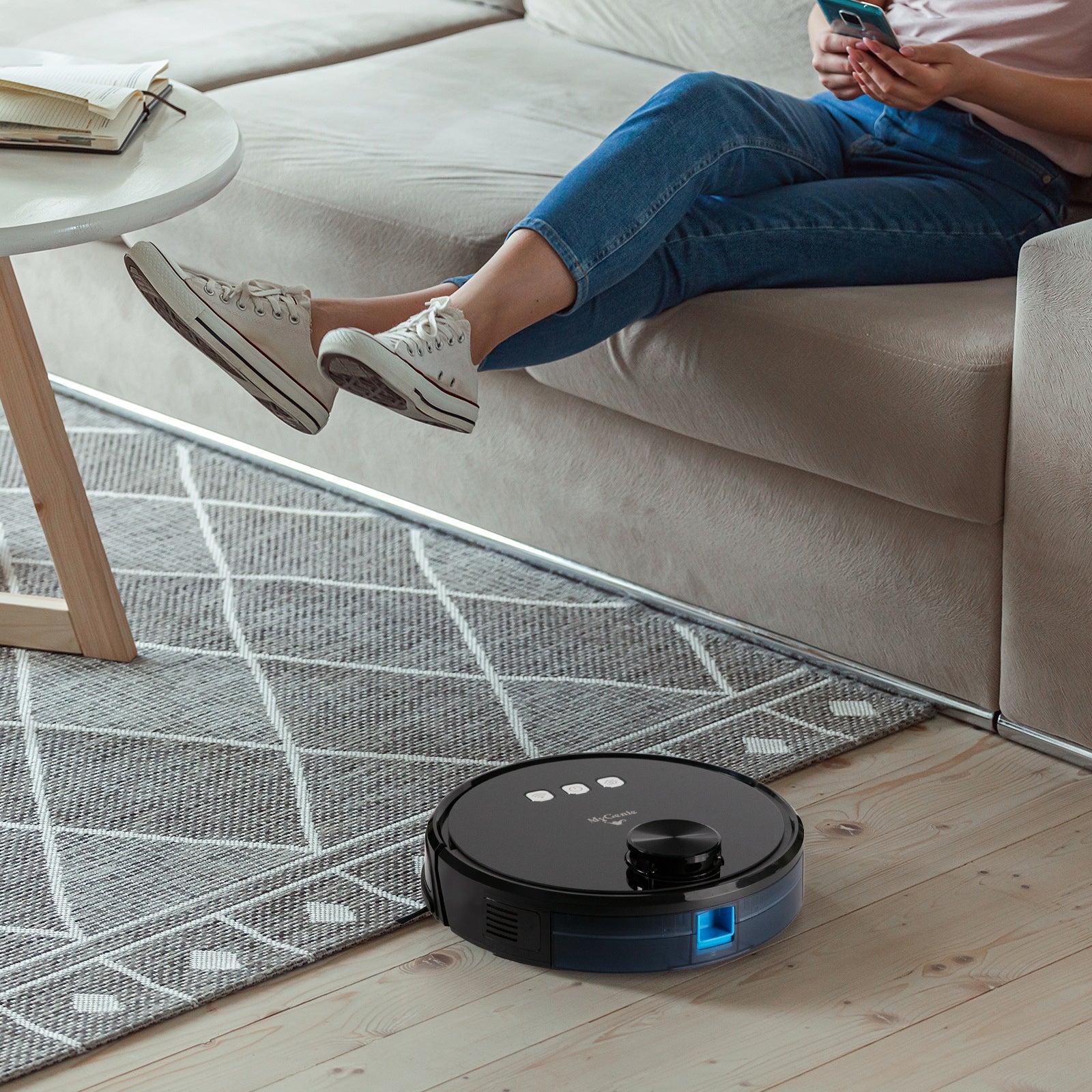 MyGenie Laser Smart Pro IQ 360 Robot Vacuum Cleaner WIFI Remote Control-Small Home Appliances-PEROZ Accessories