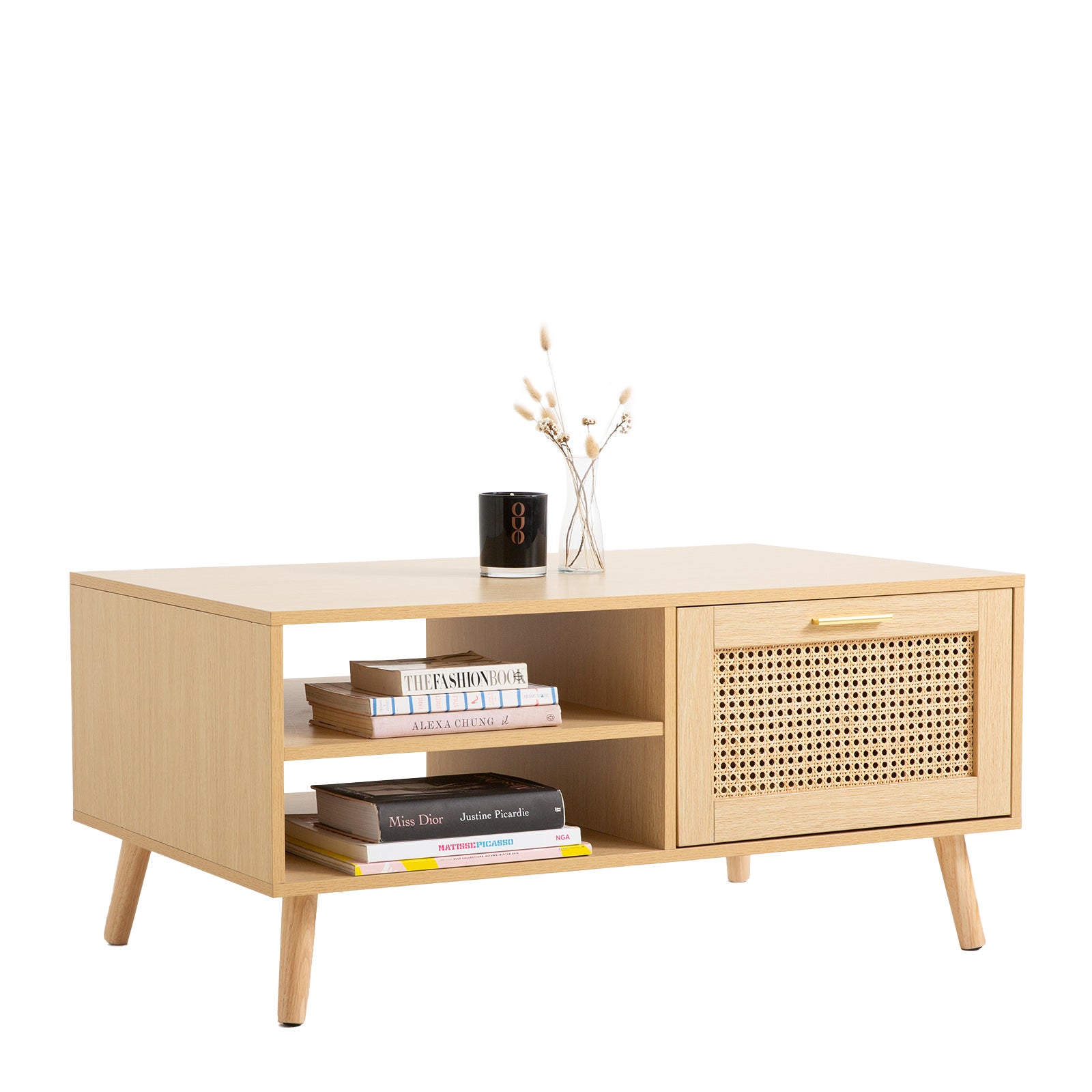Casa Decor Santiago Rattan Coffee Table Storage Drawer Furniture Wooden-Tables-PEROZ Accessories