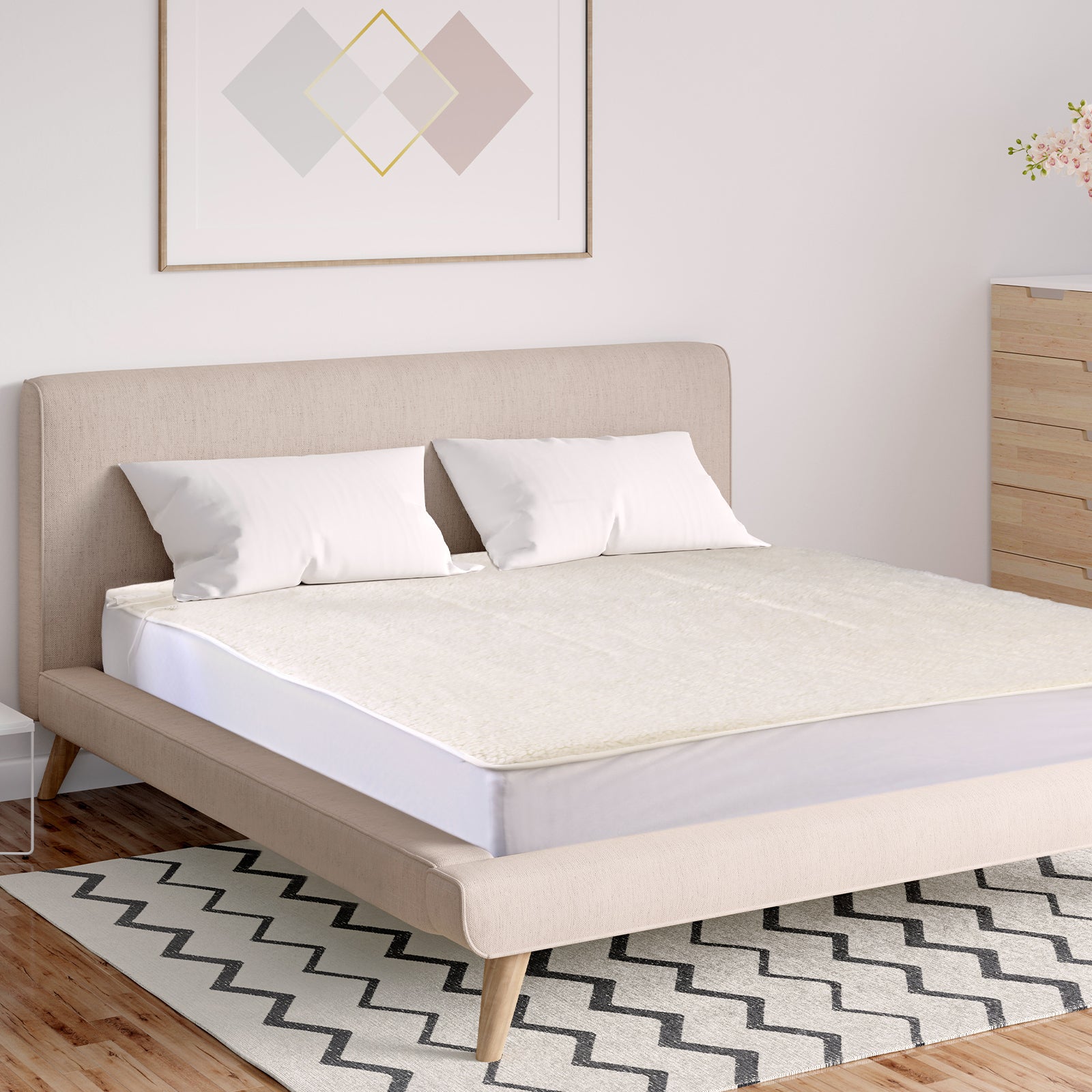 Royal Comfort Fleece Top Electric Blanket Fitted Heated Winter Underlay Washable-Heating & Cooling-PEROZ Accessories