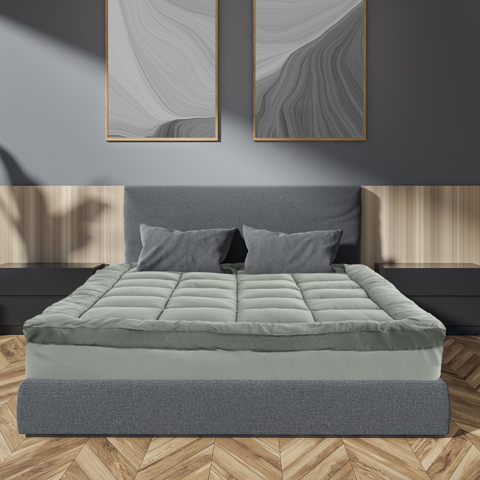 Royal Comfort Bamboo Blend Topper 800GSM 45cm Skirt Luxury Bedding-Bedding-PEROZ Accessories