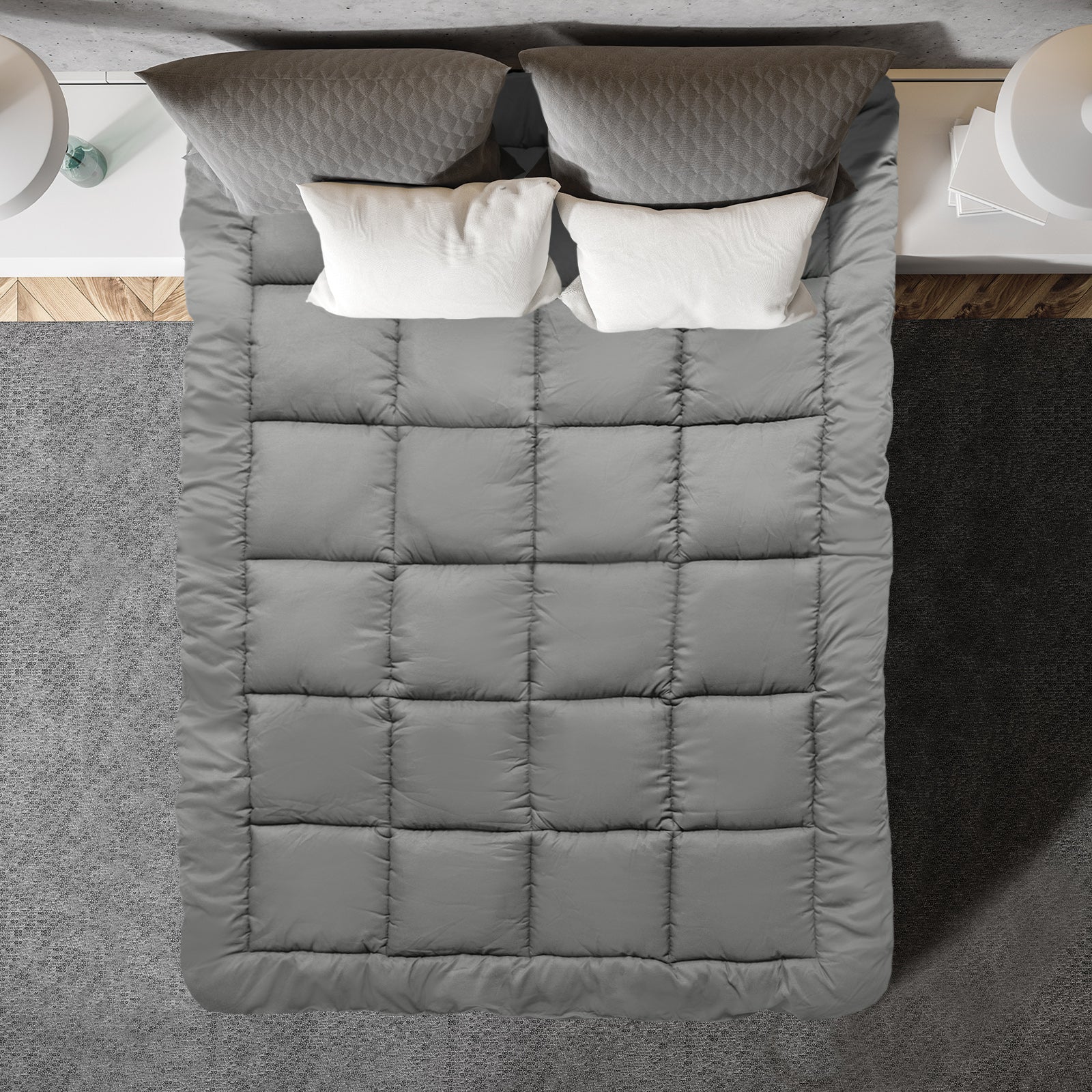 Royal Comfort Bamboo Blend Topper 800GSM 45cm Skirt Luxury Bedding-Bedding-PEROZ Accessories