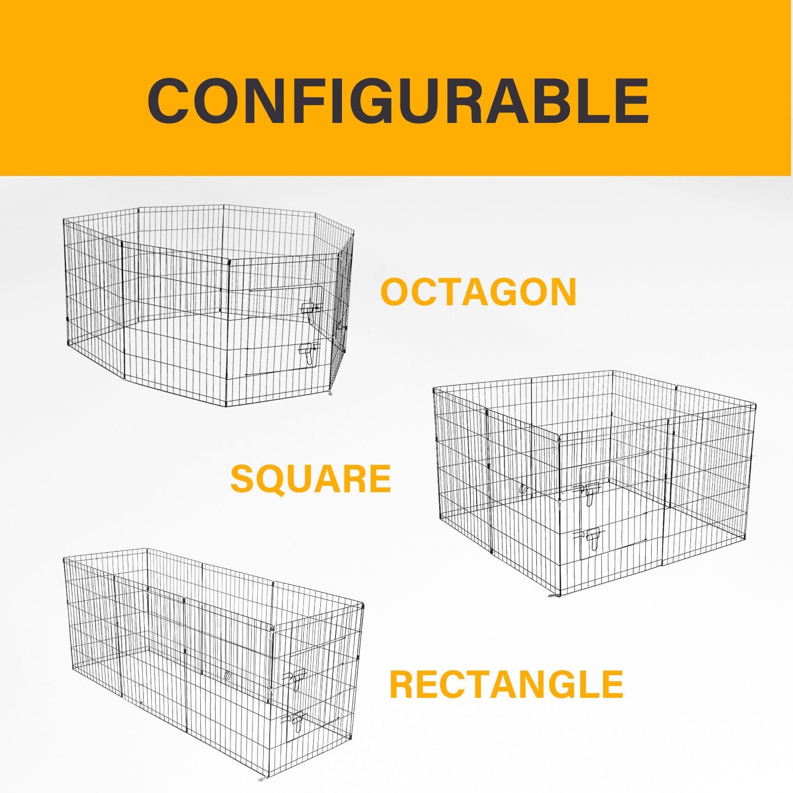 4Paws 8 Panel Playpen Puppy Exercise Fence Cage Enclosure Pets-Crates, Houses & Pens-PEROZ Accessories