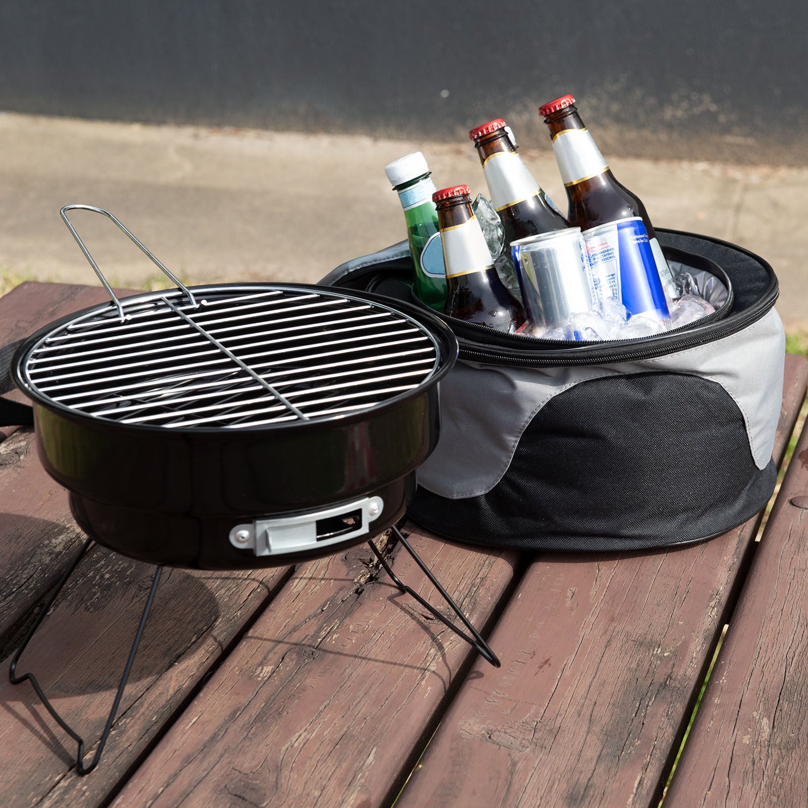 Havana Outdoors 2-IN-1 BBQ Grill Cooler Combo Set Outdoor Camping Picnic-Barbecues-PEROZ Accessories