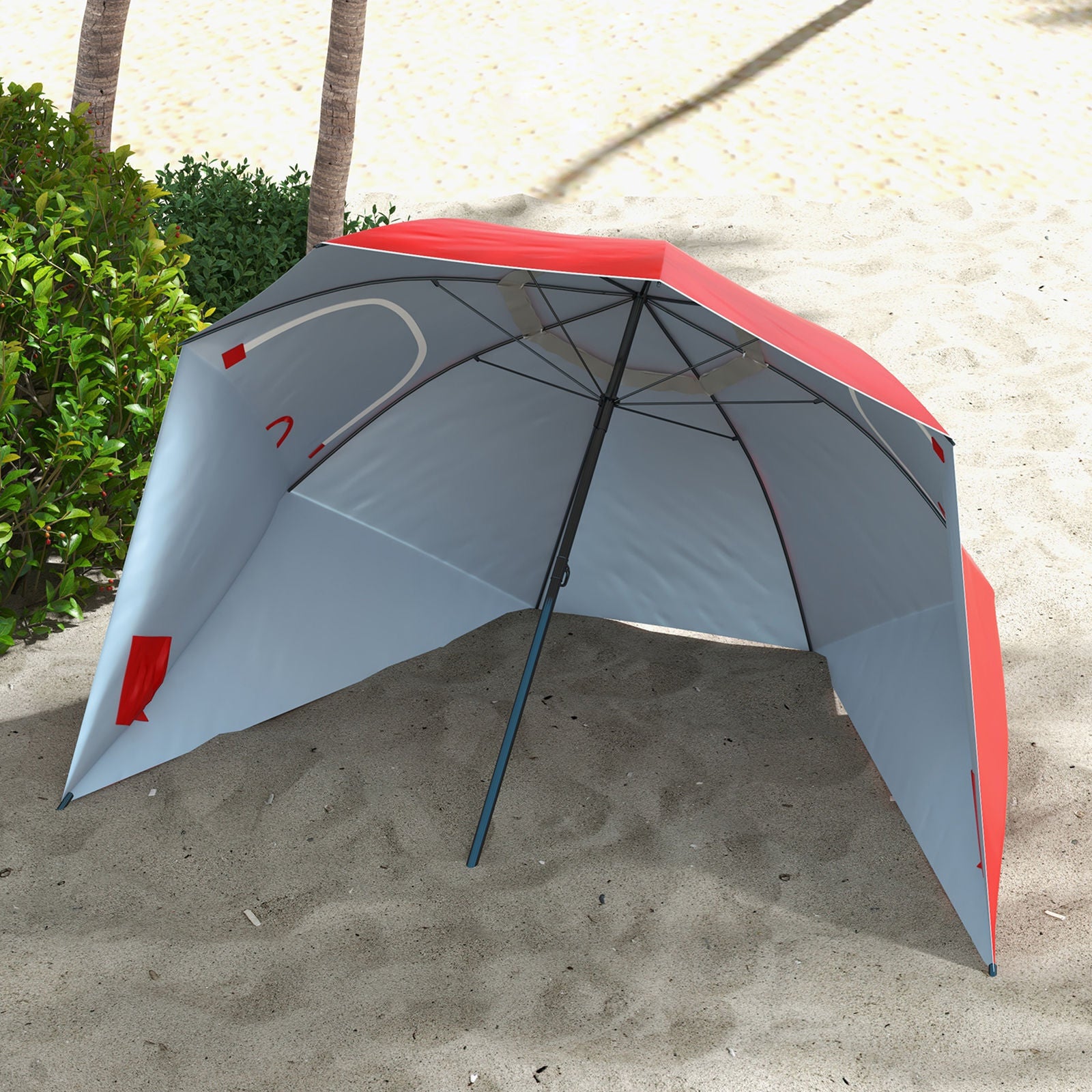 Havana Outdoors Beach Umbrella Tent 2.4M Outdoor Garden Beach Portable Shade-Outdoor Umbrellas-PEROZ Accessories