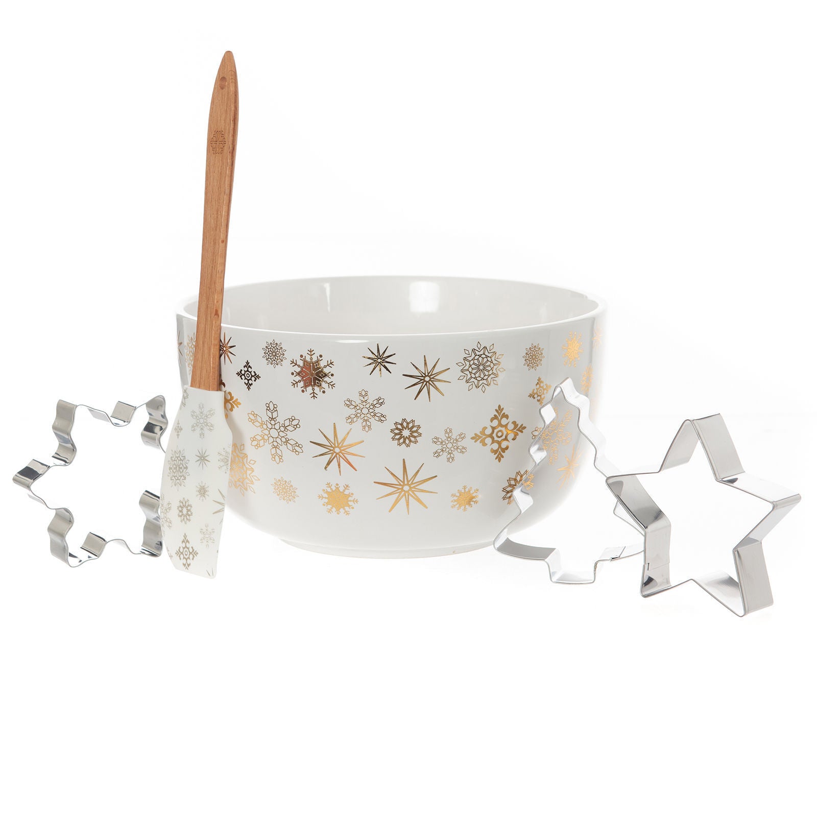 Bread and Butter Electroplate Snowflake Mini Mix Bowl Set - Gold-Decorations-PEROZ Accessories
