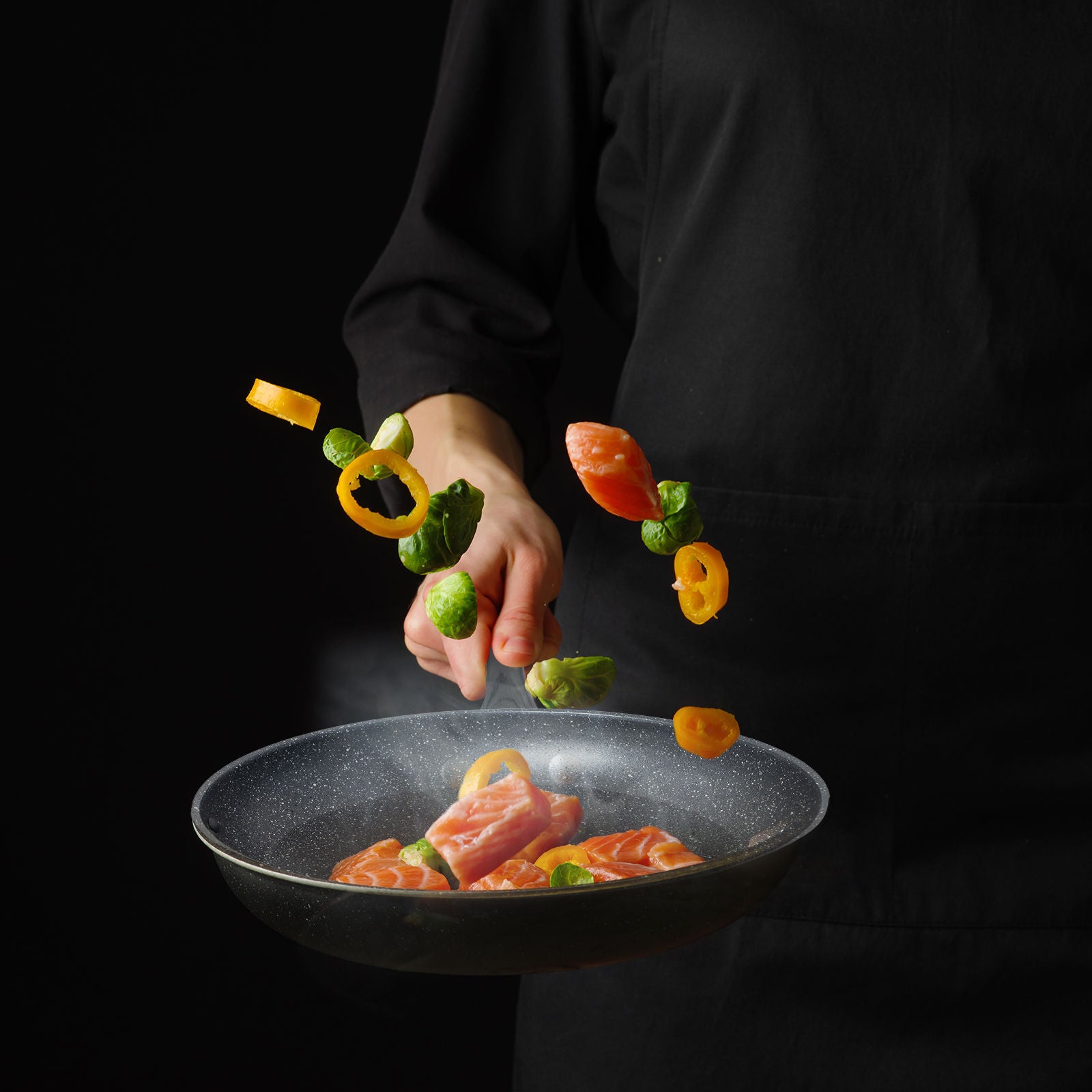 Stone Chef Forged Frying Pan Cookware Kitchen Fry Pan Grey Handle - 20cm-Cookware-PEROZ Accessories
