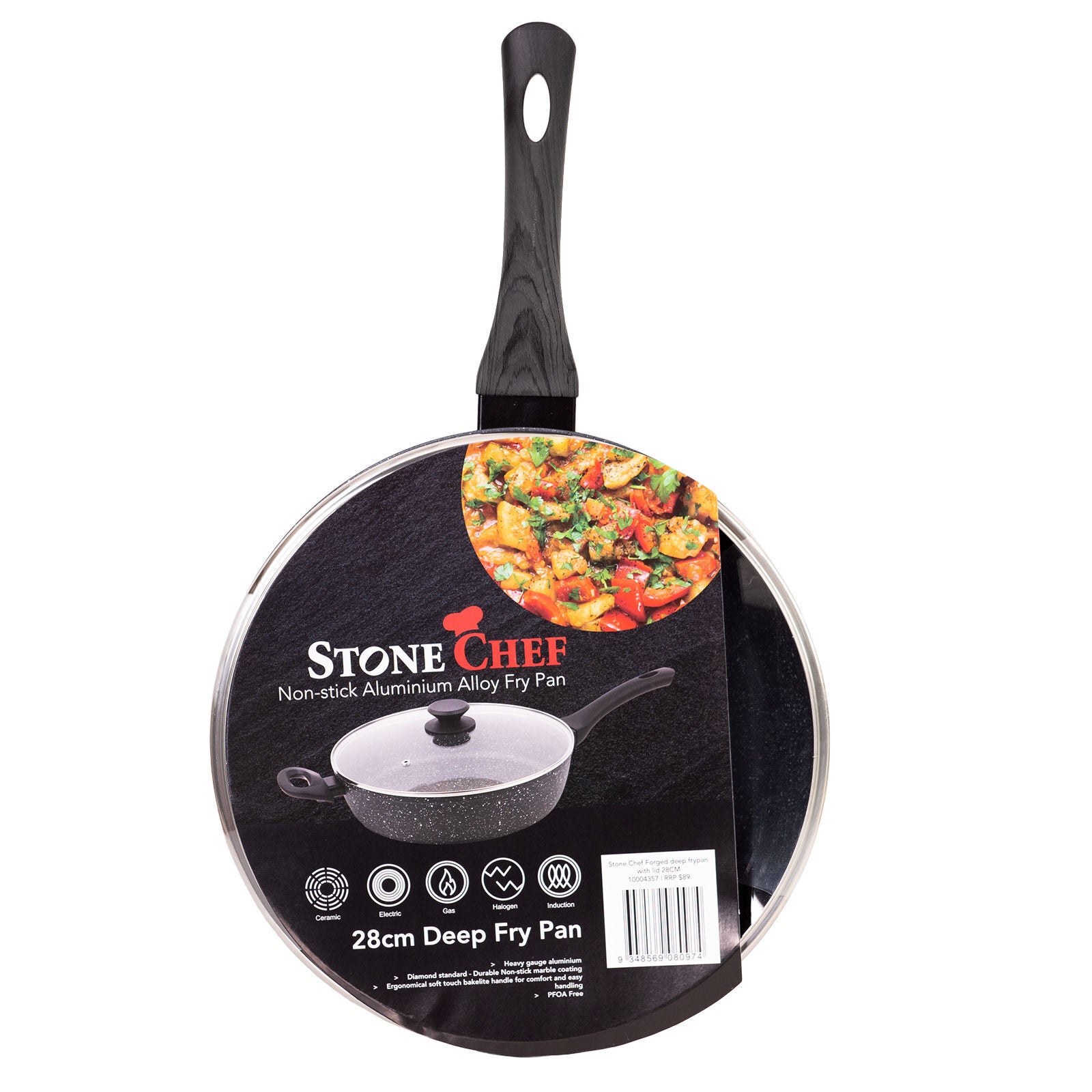Stone Chef Forged Deep Fry Pan And Lid Cookware Cookware Grey Handle-Cookware-PEROZ Accessories
