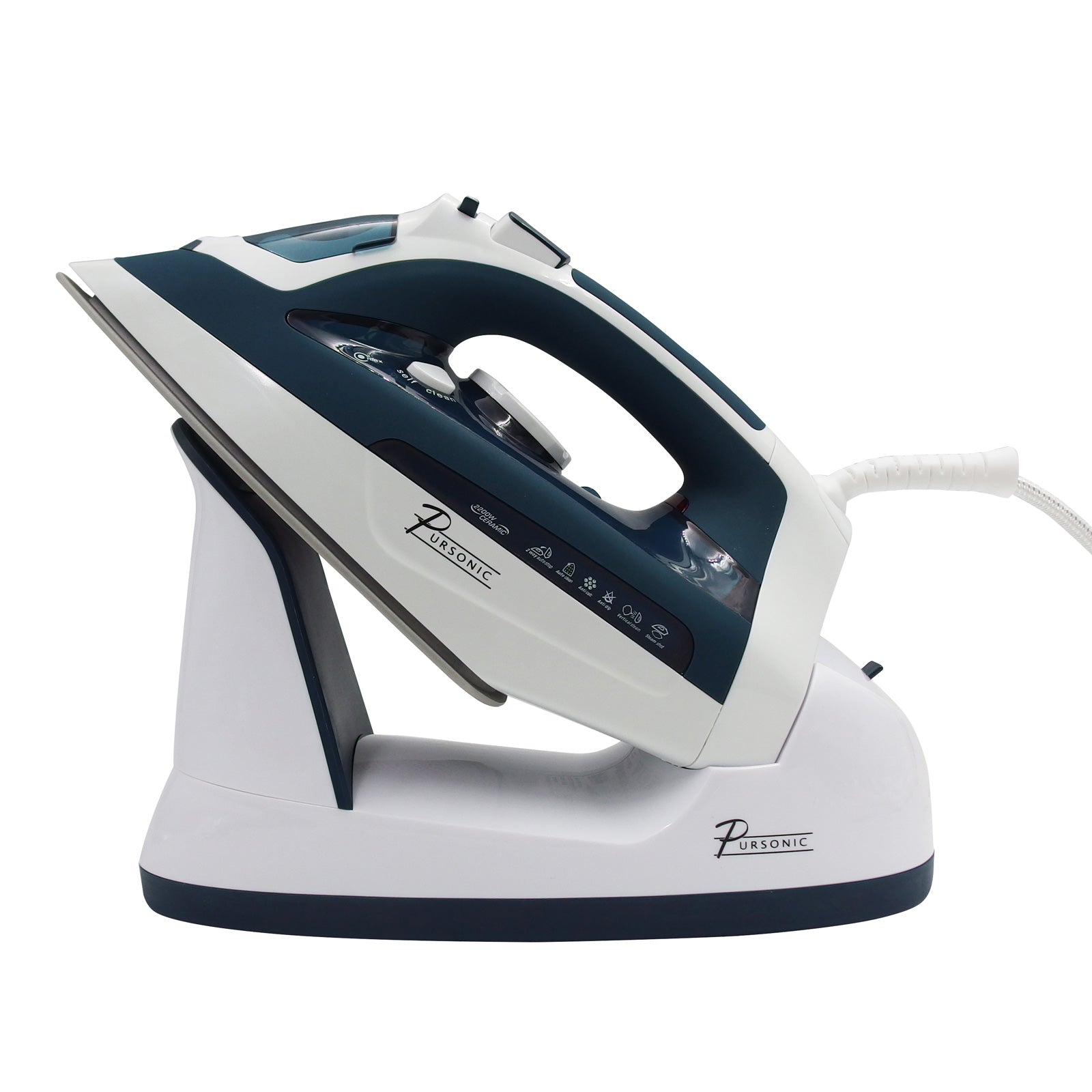 Pursonic Electric Cordless Steam Iron Portable Corded Cordless 2200W-Small Home Appliances-PEROZ Accessories