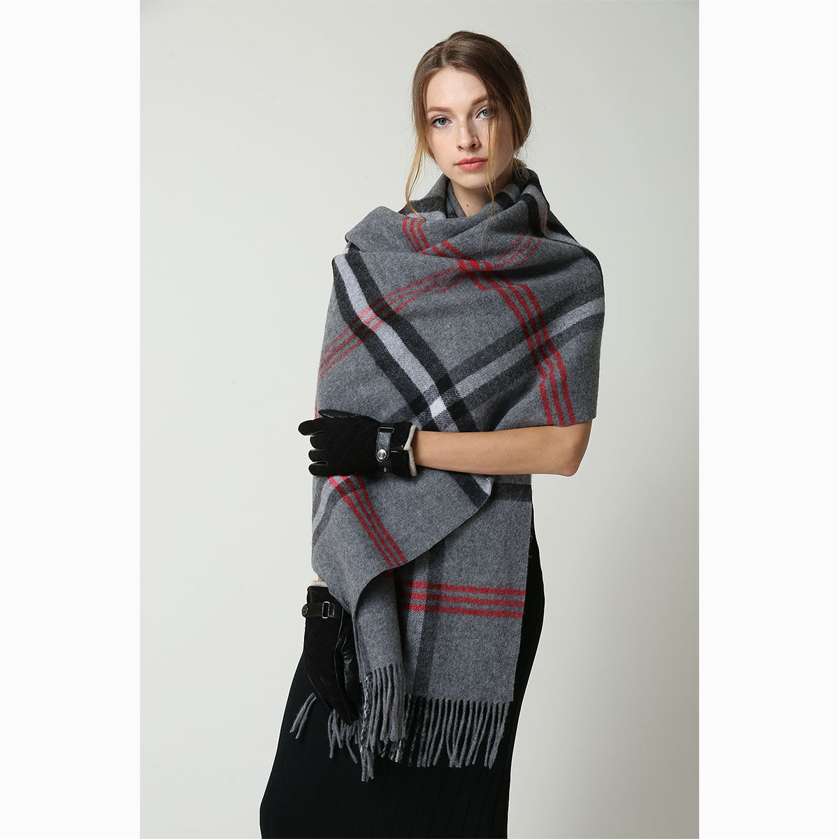 Ugg 100% Australian Merino Wool Reversible Wrap Grey-Wrap-PEROZ Accessories