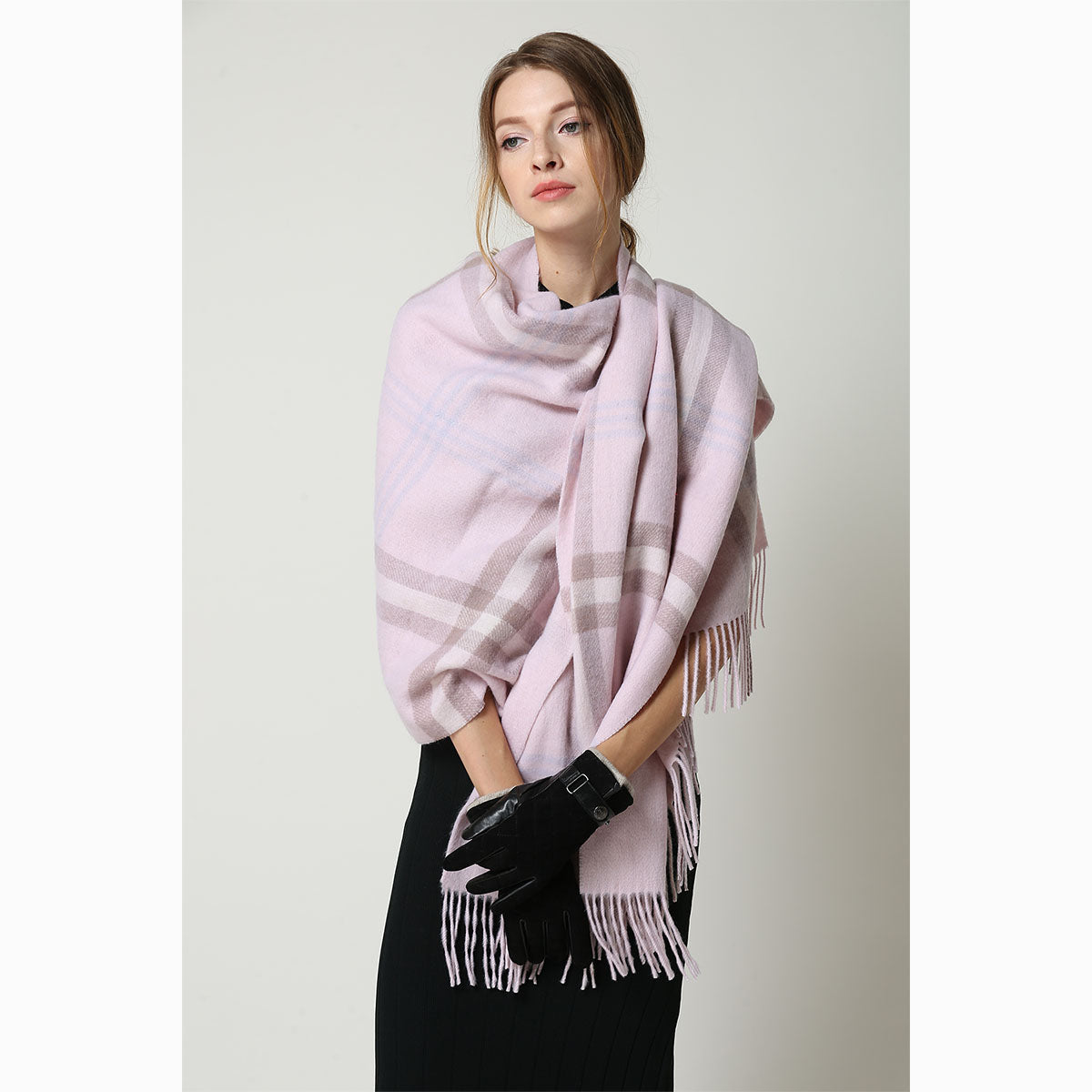 Ugg 100% Australian Merino Wool Reversible Wrap Dust Pink-Wrap-PEROZ Accessories